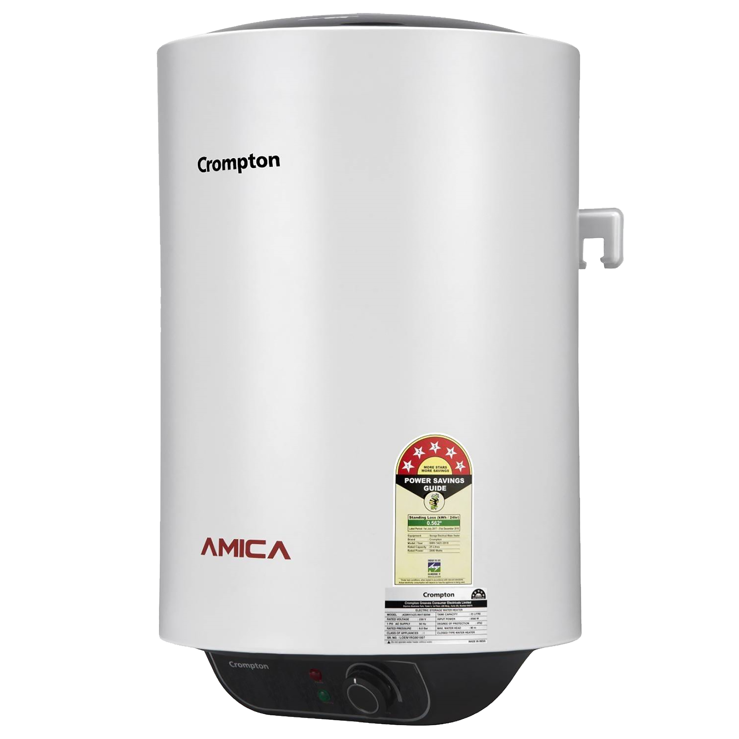 Crompton Amica 25 Litres 5 Star Storage Water Geyser (2000 Watts, ASWH-2025, White)_7
