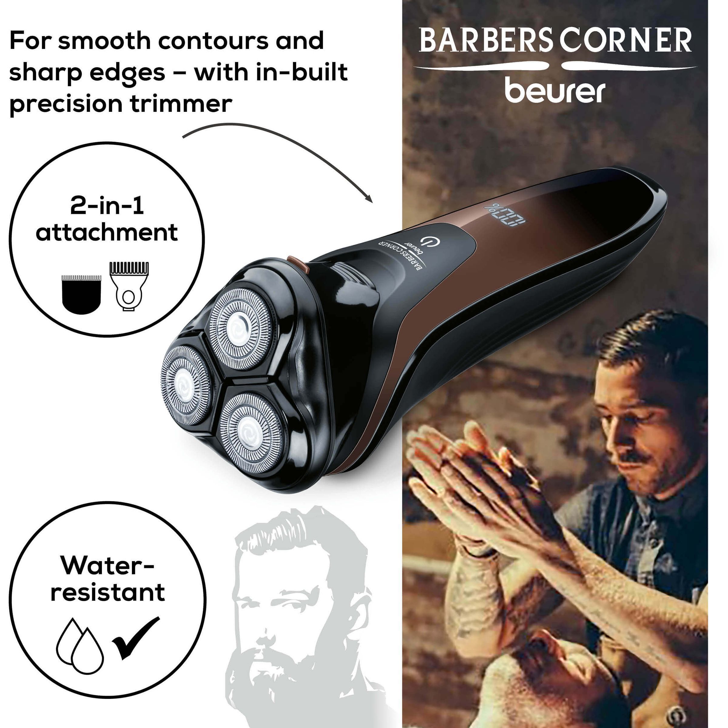 beurer HR 8000 Rechargeable Cordless Dry Shaver for Beard for Men (60mins Runtime, Fast Charging, Black)_5