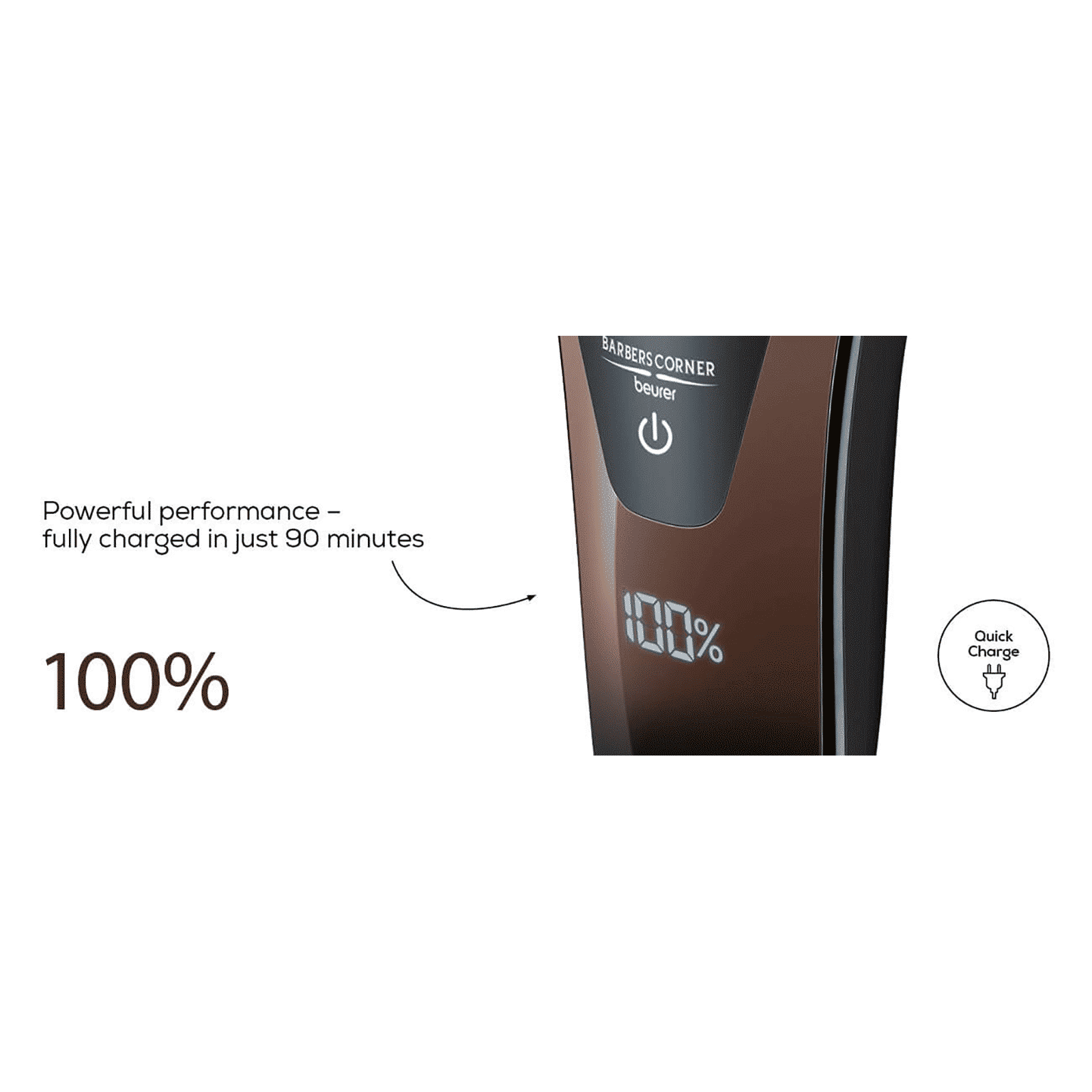 beurer HR 8000 Rechargeable Cordless Dry Shaver for Beard for Men (60mins Runtime, Fast Charging, Black)_4