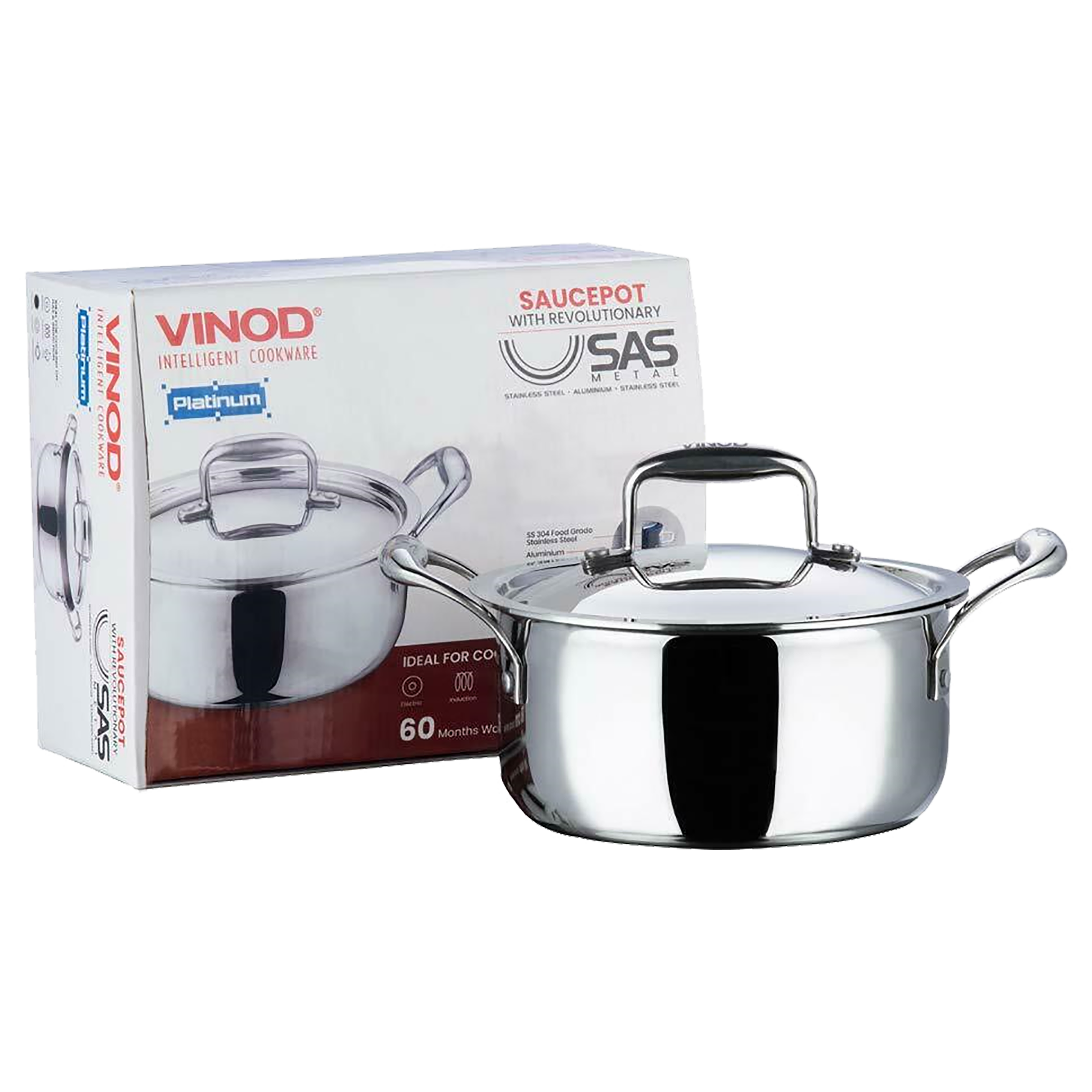 VINOD Casserole (18/8 Stainless Steel Inside, PSO24, Grey)_5