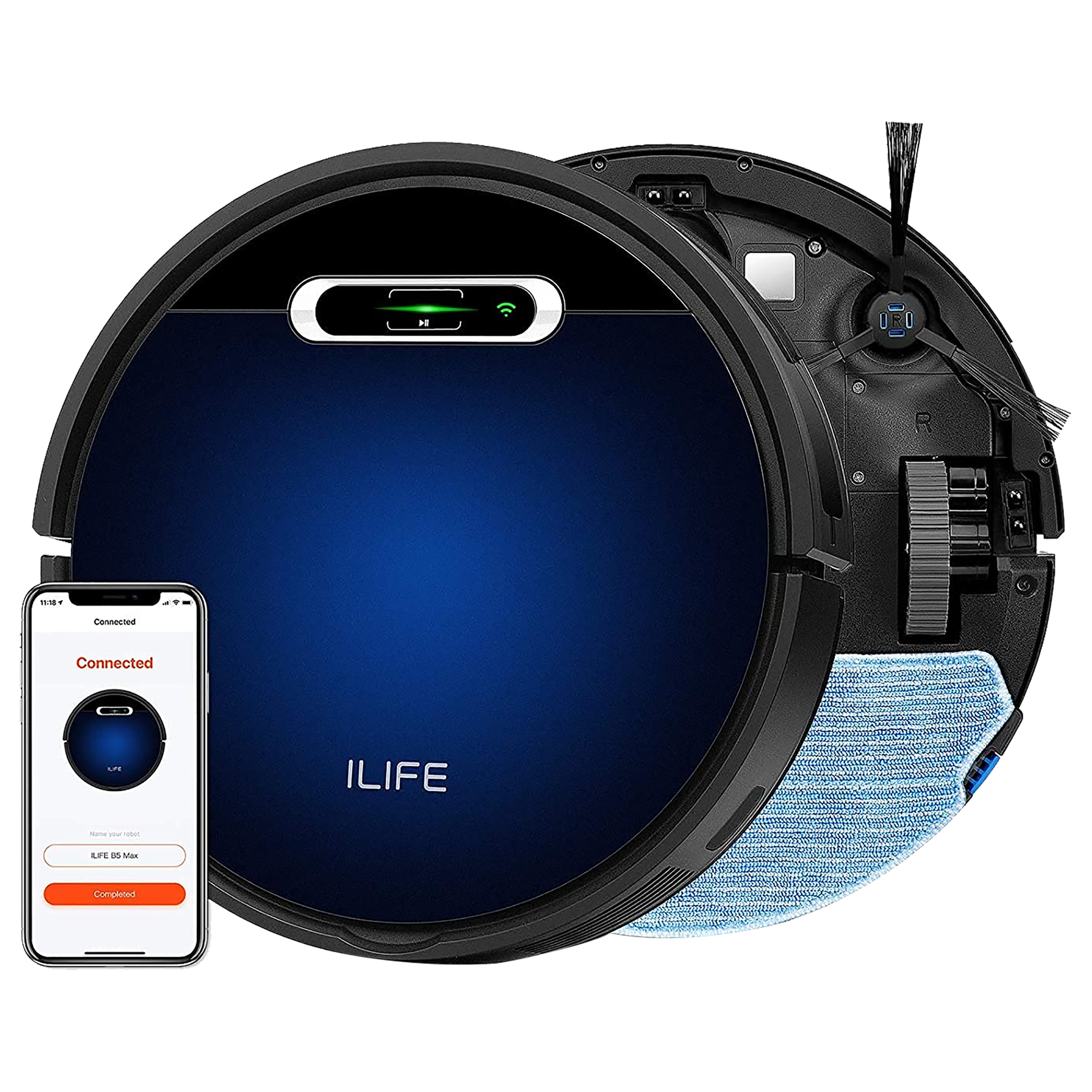 ILIFE B5 Max 25 Watts Robotic Vacuum Cleaner (600ml, Blue)_1