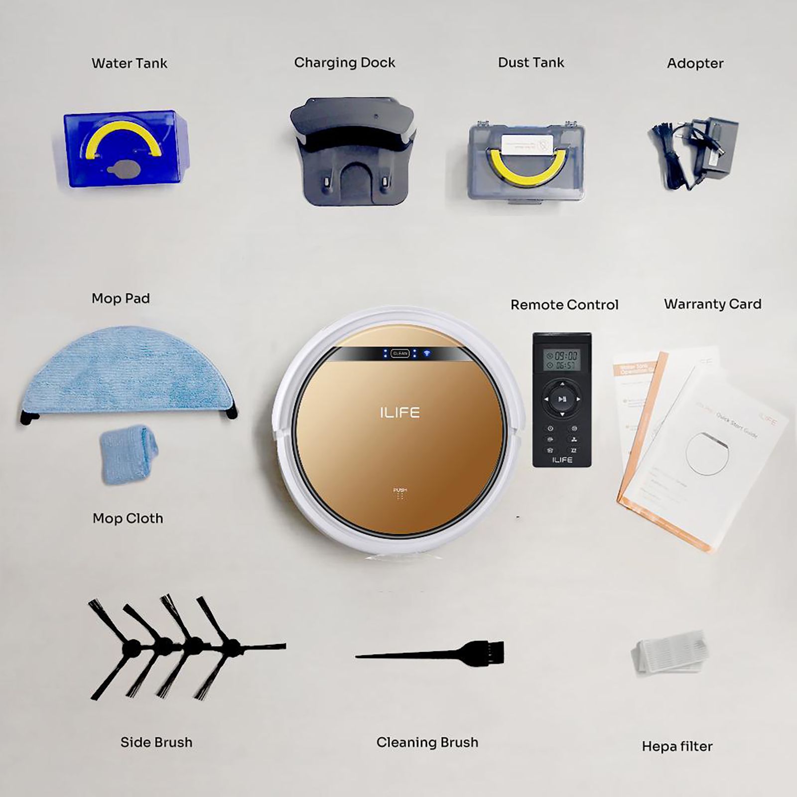 ILIFE V5x Robotic Vacuum Cleaner (0.3 Litres Tank, Gold)_10