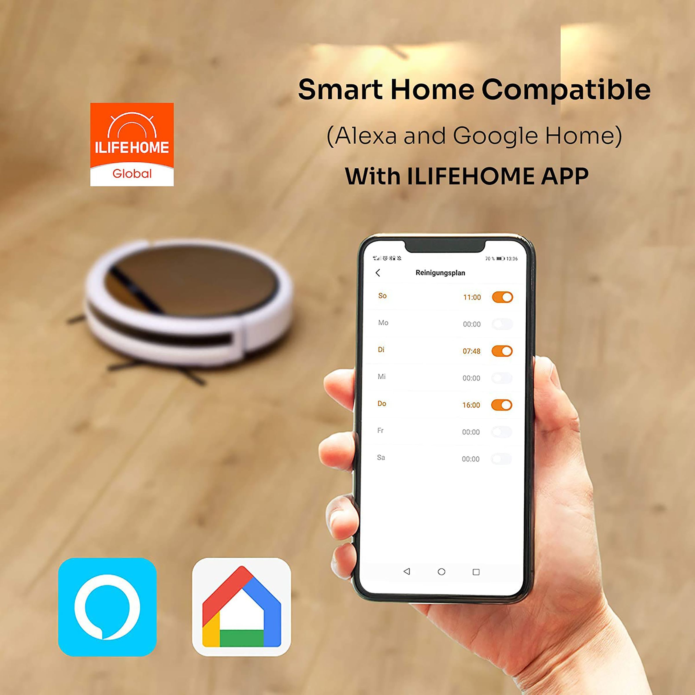 ILIFE V5x Robotic Vacuum Cleaner (0.3 Litres Tank, Gold)_4