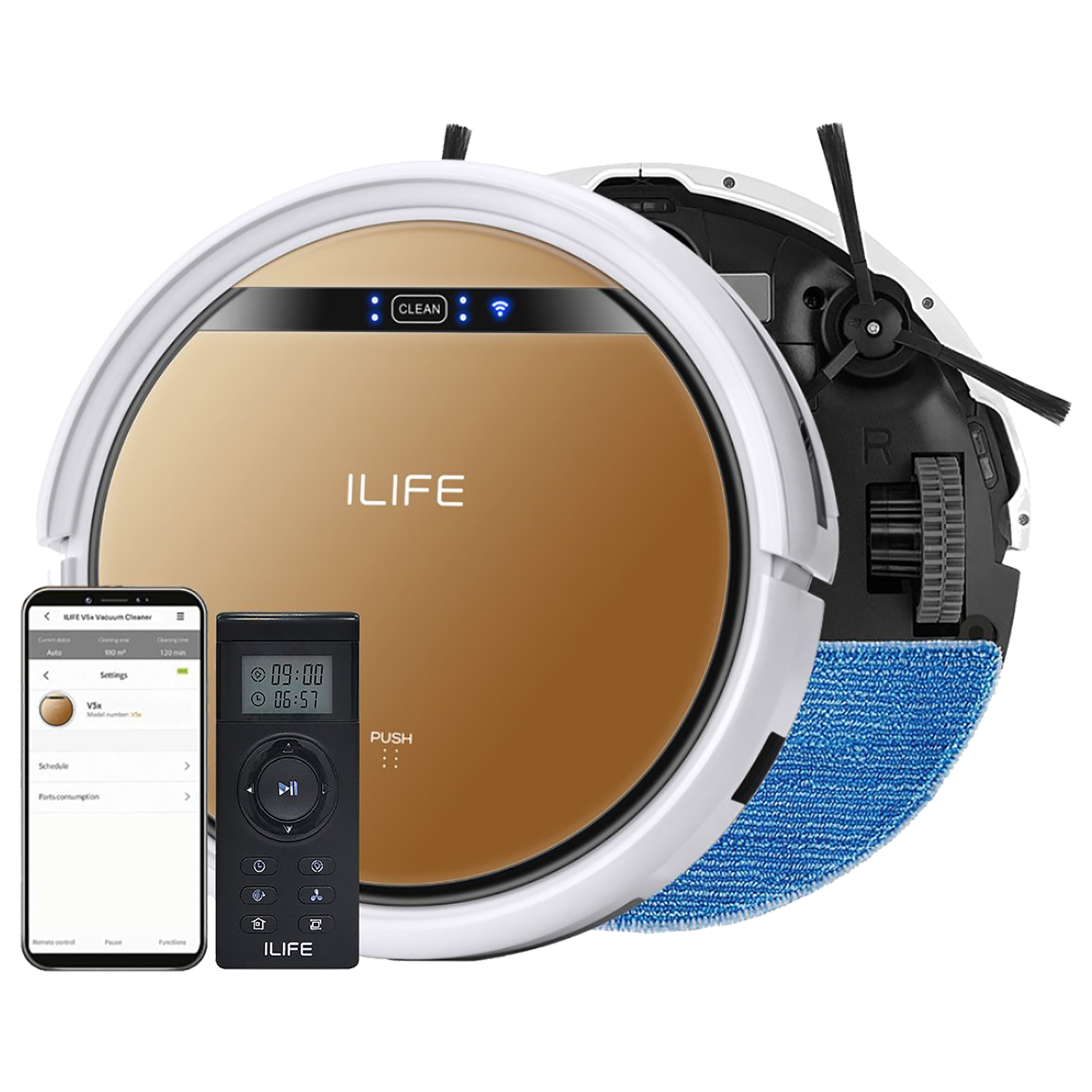 ILIFE V5x Robotic Vacuum Cleaner (0.3 Litres Tank, Gold)_1