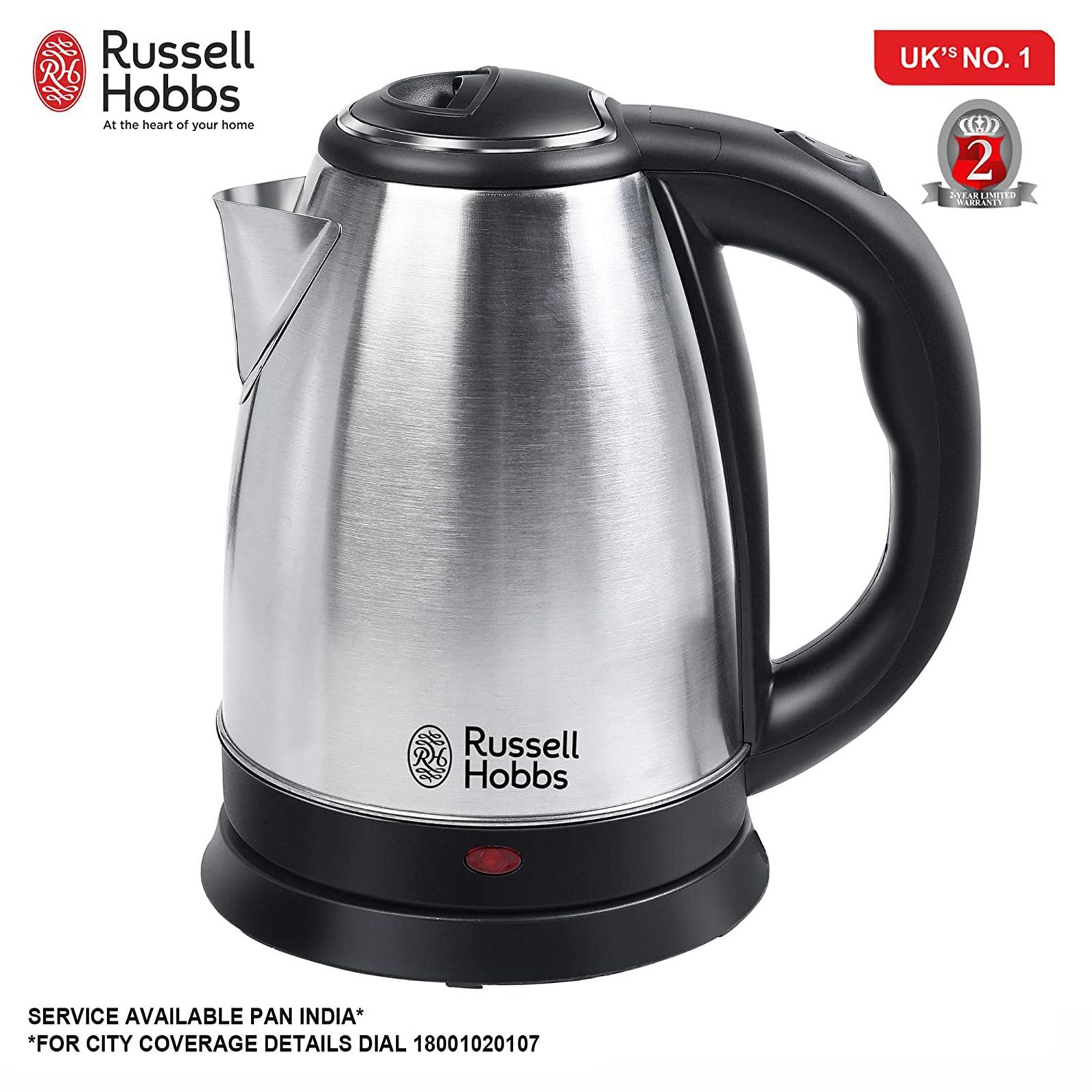 Russell Hobbs 1.8 Litres 1500 Watts Electric Kettle (Detachable Base, 360 Degree Swivel Base, DOME1818, Silver)_9