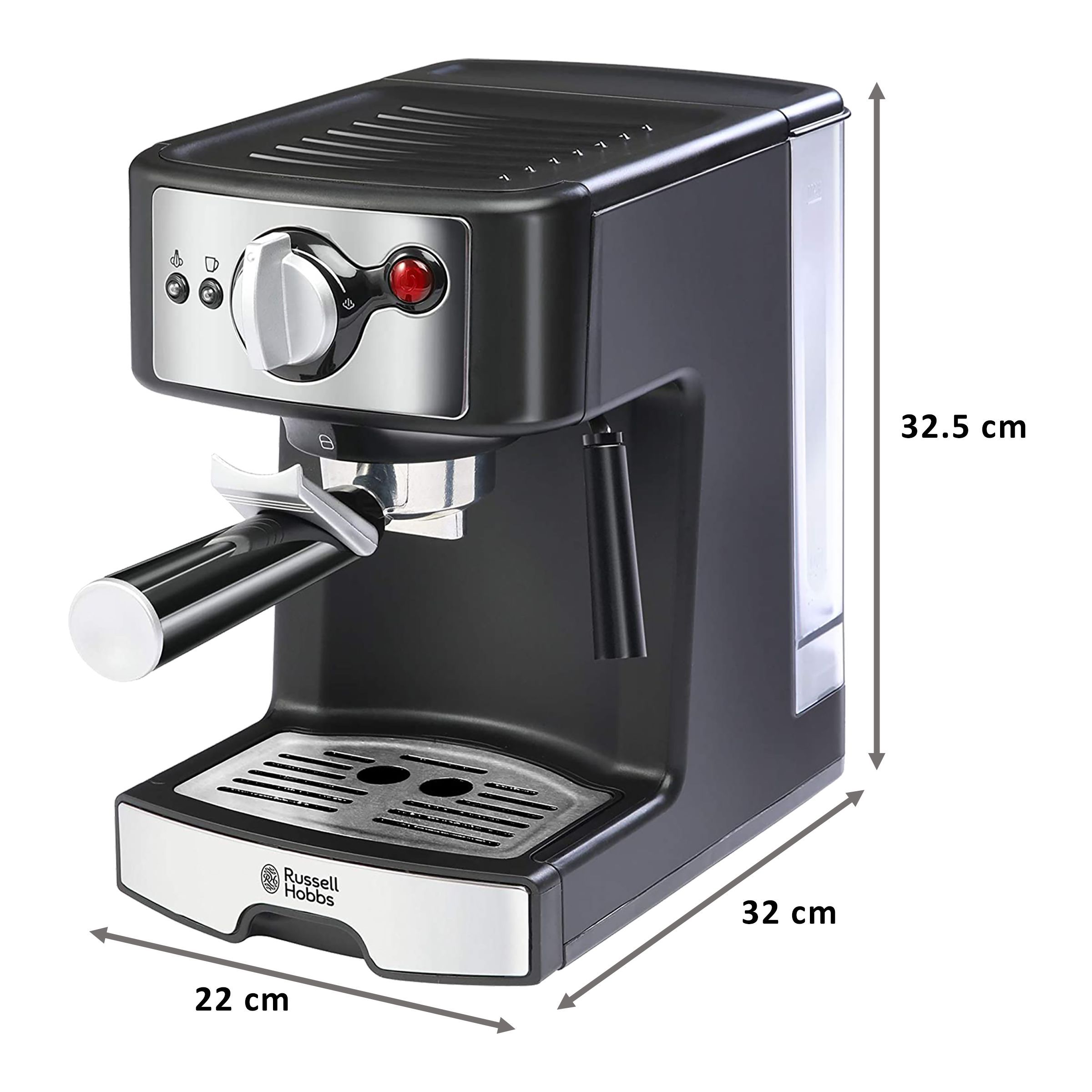 Russell Hobbs Automatic Coffee Maker (Makes Espresso, 15 Bar Pressure, 190713A, Black) Russell Hobbs Automatic Coffee Maker (Makes Espresso, 15 Bar Pressure, 190713A, Black)_2