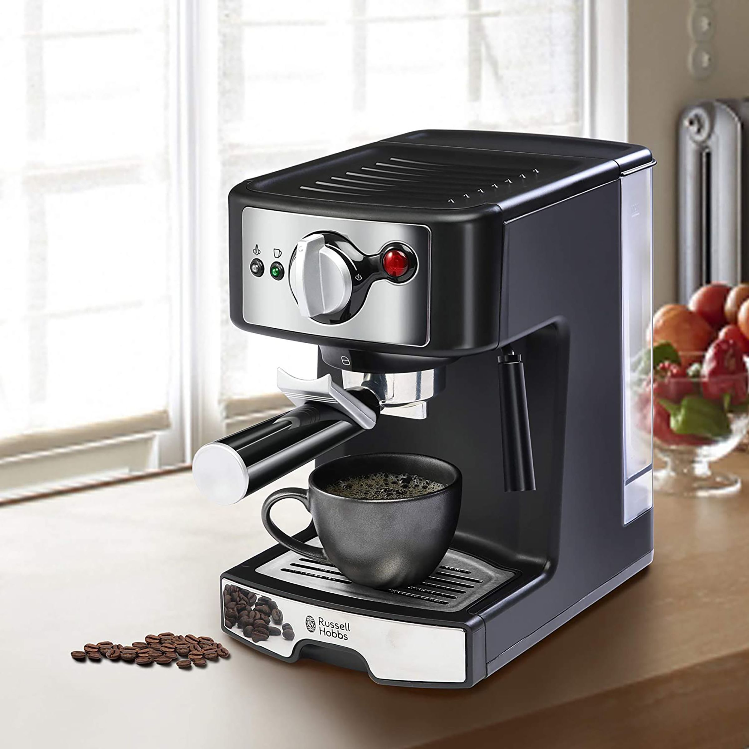 Russell Hobbs Automatic Coffee Maker (Makes Espresso, 15 Bar Pressure, 190713A, Black) Russell Hobbs Automatic Coffee Maker (Makes Espresso, 15 Bar Pressure, 190713A, Black)_8