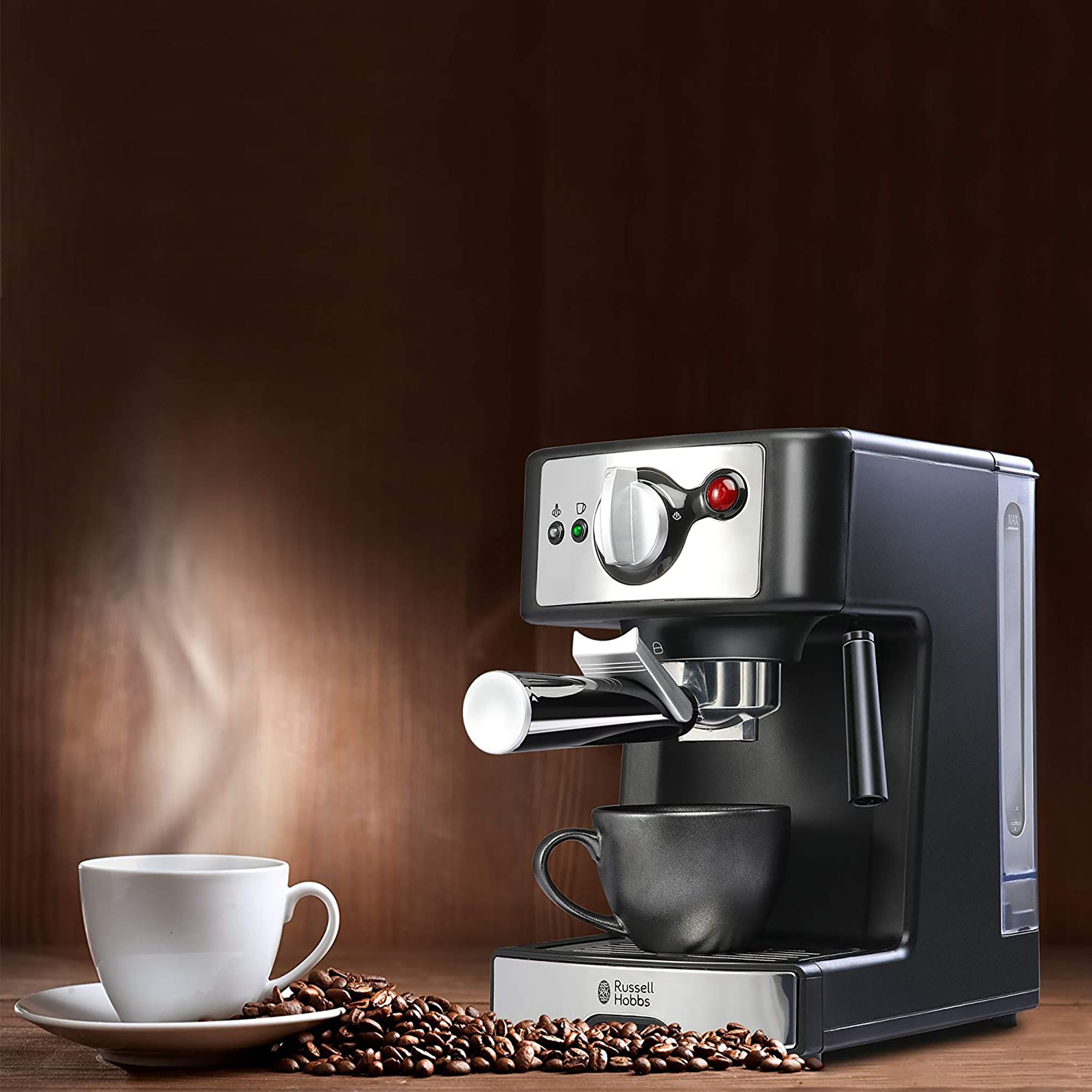 Russell Hobbs Automatic Coffee Maker (Makes Espresso, 15 Bar Pressure, 190713A, Black) Russell Hobbs Automatic Coffee Maker (Makes Espresso, 15 Bar Pressure, 190713A, Black)_9