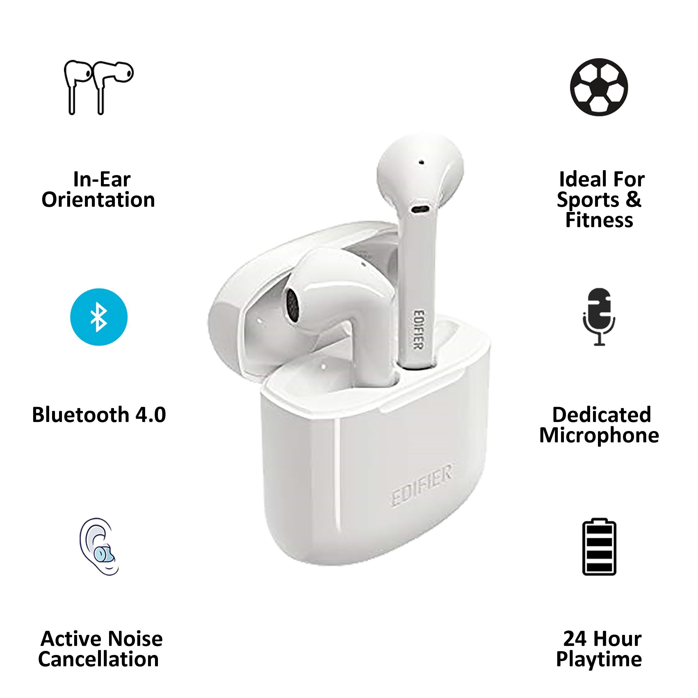 EDIFIER 200 TWS Earbuds with Environmental Noise Cancellation (IPX4 Water Resistant, Upto 18 Hours Playback, White) EDIFIER 200 TWS Earbuds with Environmental Noise Cancellation (IPX4 Water Resistant, Upto 18 Hours Playback, White)_4