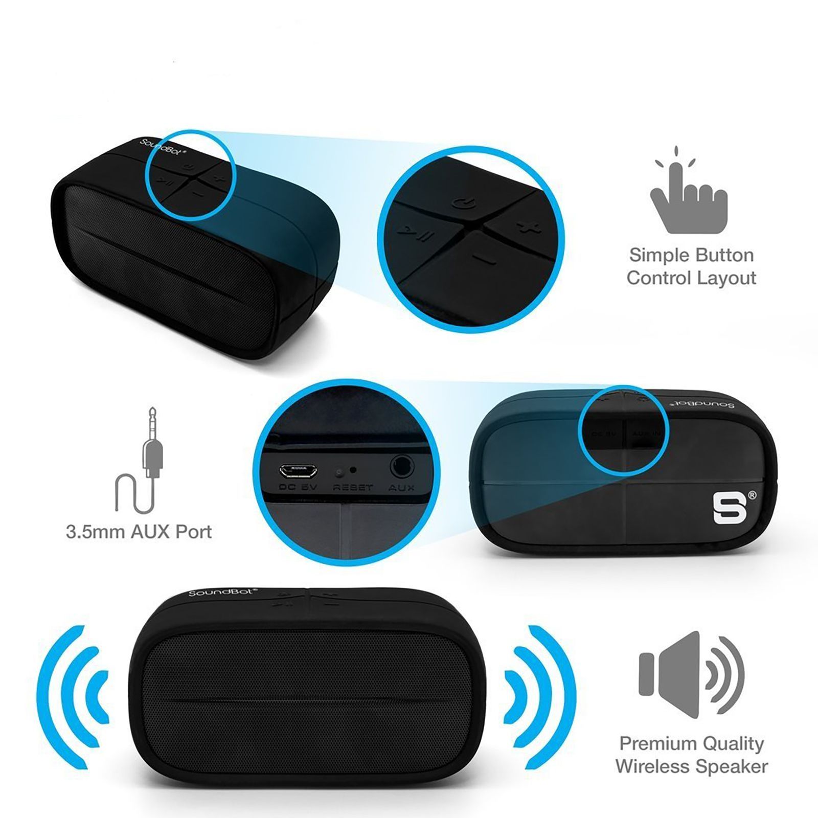 SoundBot SB572 3W Portable Bluetooth Speaker (HD Sound, 5.1 Channel, Black)_6