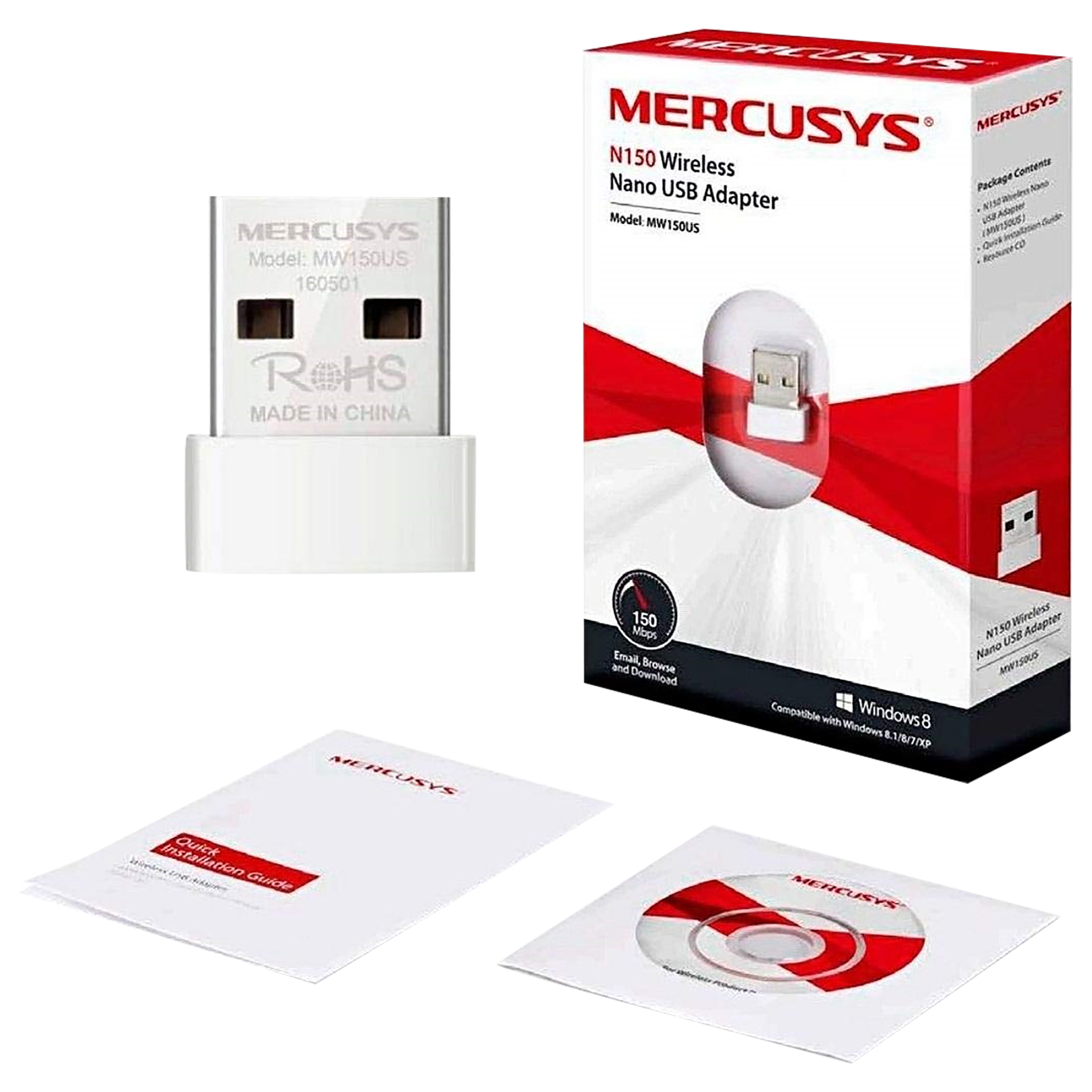 MERCUSYS MW150US Single Band Network Adapter (1 Antenna, Plug & Play (Built-in Driver), Nano Size, White)_7