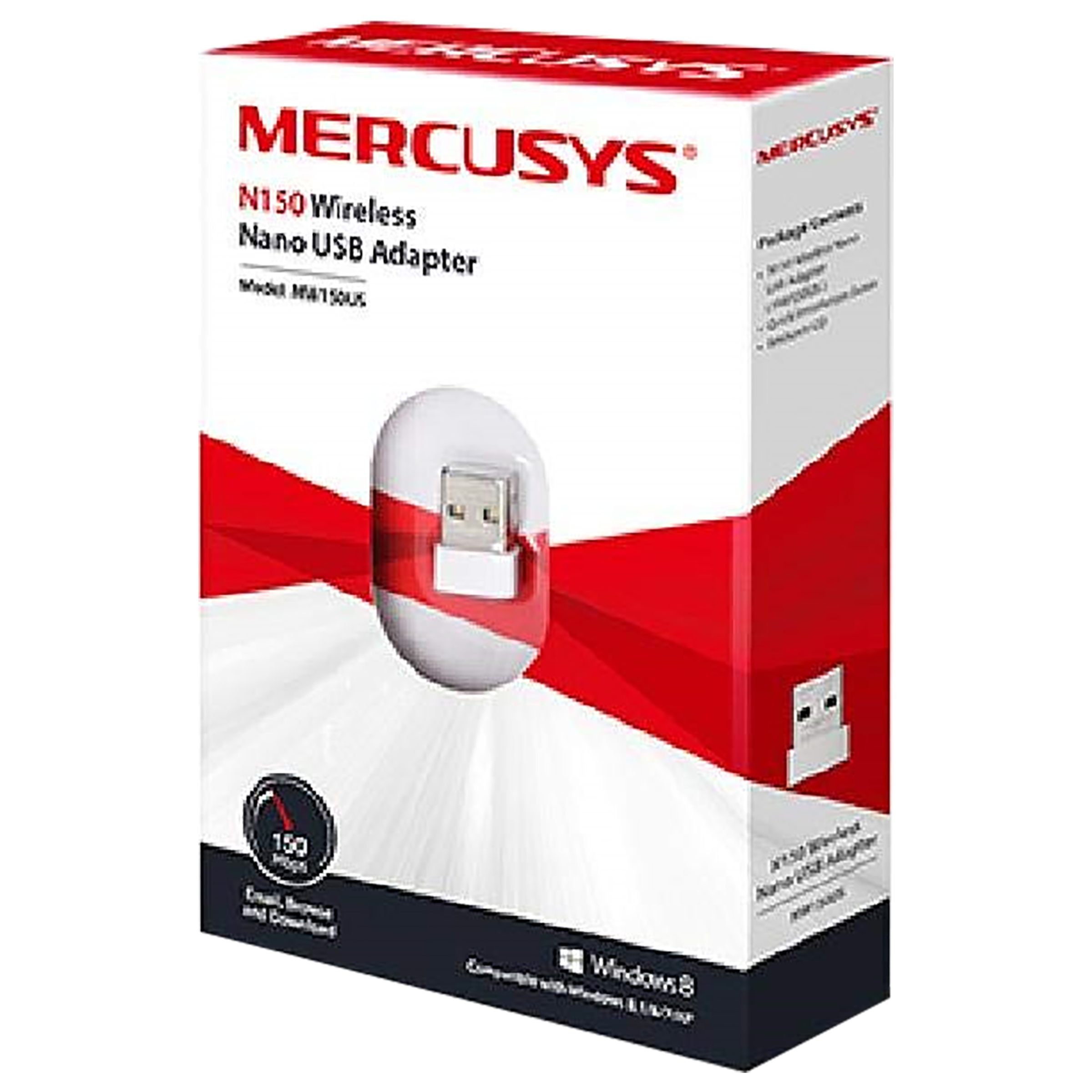 MERCUSYS MW150US Single Band Network Adapter (1 Antenna, Plug & Play (Built-in Driver), Nano Size, White)_8