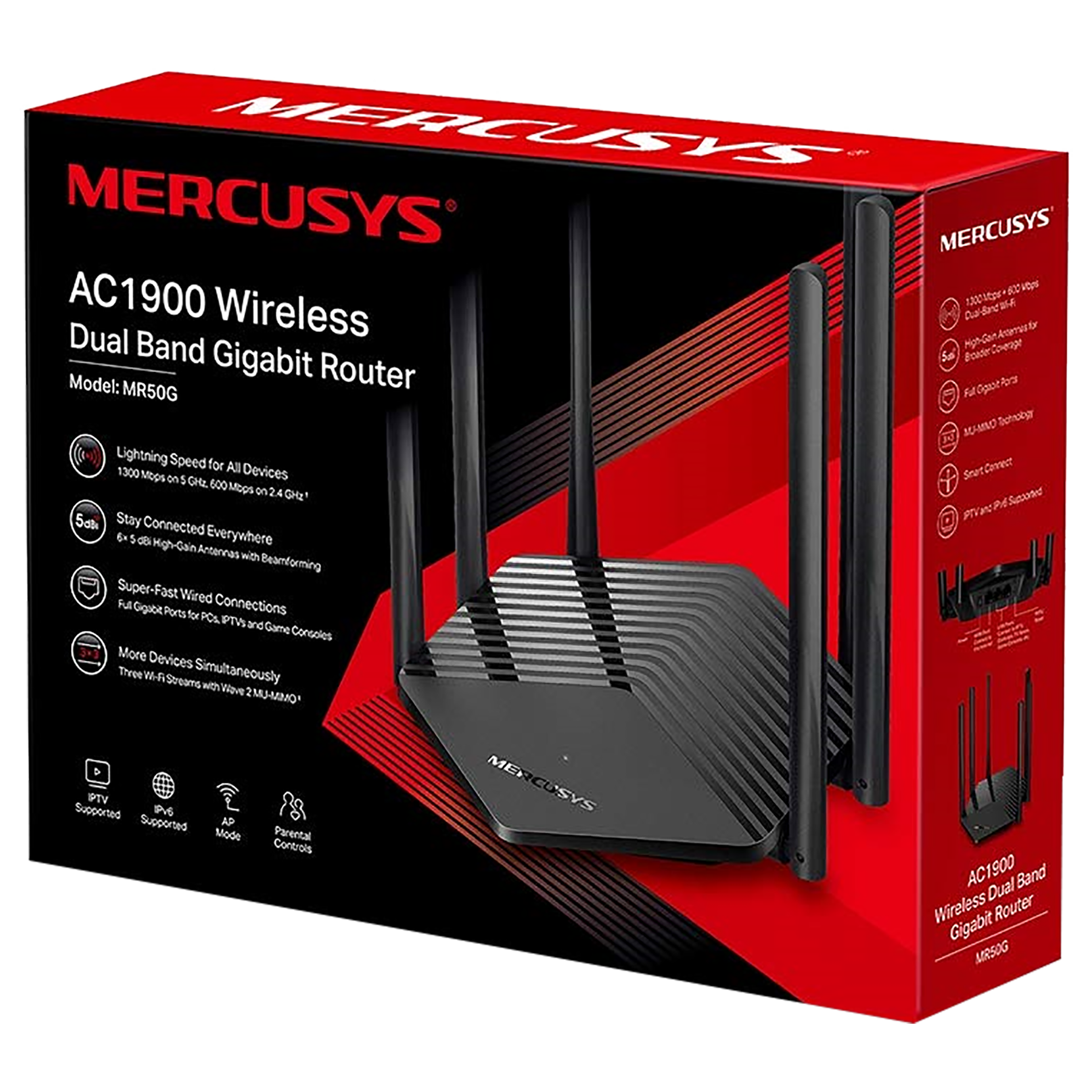 MERCUSYS AC Dual Band Wi-Fi 5 Router (6 Antennas, 2 LAN Ports, MU-MIMO, Black) MERCUSYS AC Dual Band Wi-Fi 5 Router (6 Antennas, 2 LAN Ports, MU-MIMO, Black)_5