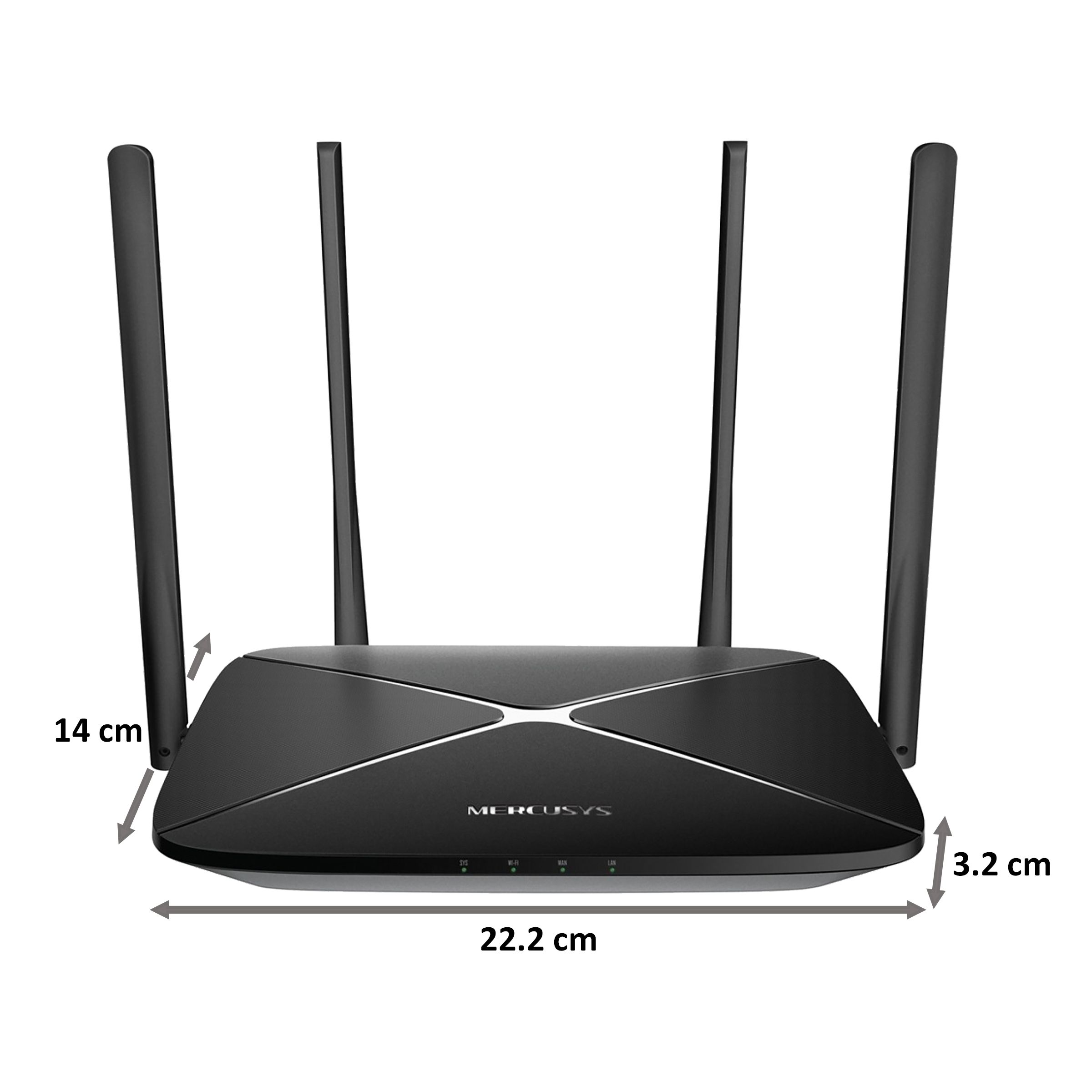 MERCUSYS AC Dual Band Wi-Fi 5 Router (4 Antennas, 3 LAN Ports, SU-MIMO, MU-MIMO, Black) MERCUSYS AC Dual Band Wi-Fi 5 Router (4 Antennas, 3 LAN Ports, SU-MIMO, MU-MIMO, Black)_2
