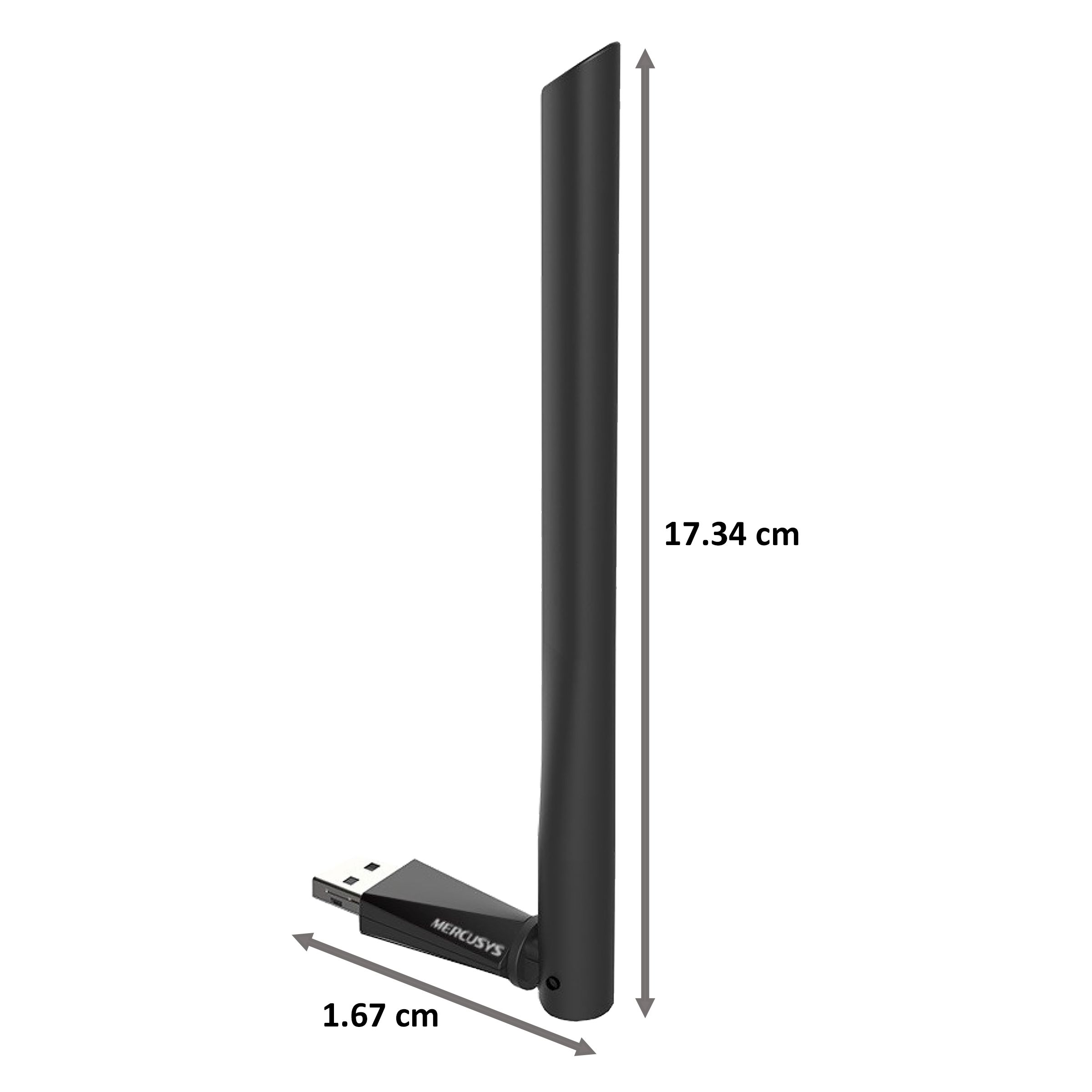 MERCUSYS MU6H Dual Band Network Adapter (1 Antenna, High-Gain Antenna, Plug and Play without CD, Black)_2