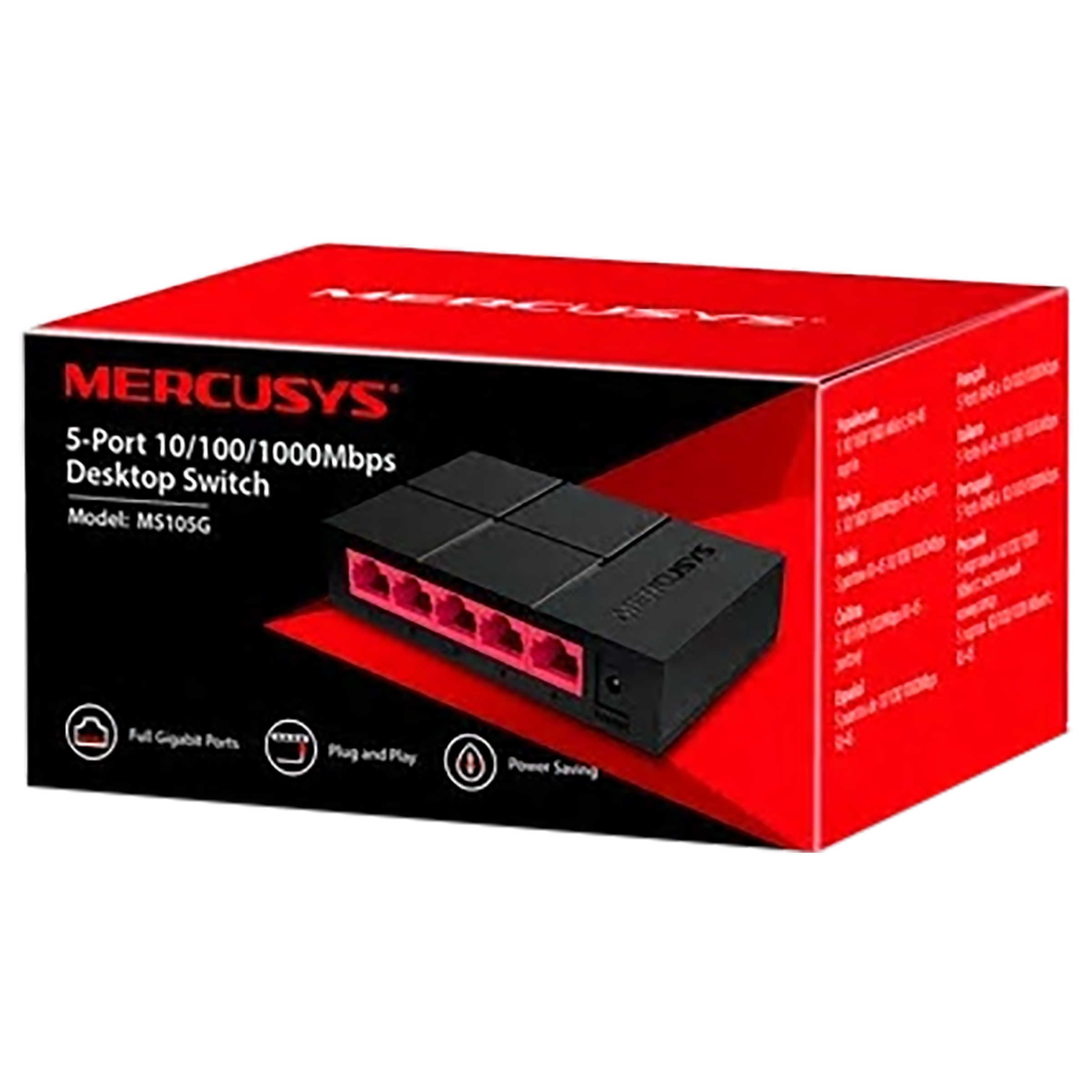 MERCUSYS 5 Ports Switch/Plug (Green Ethernet Technology, MS105G, Black) MERCUSYS 5 Ports Switch/Plug (Green Ethernet Technology, MS105G, Black)_6