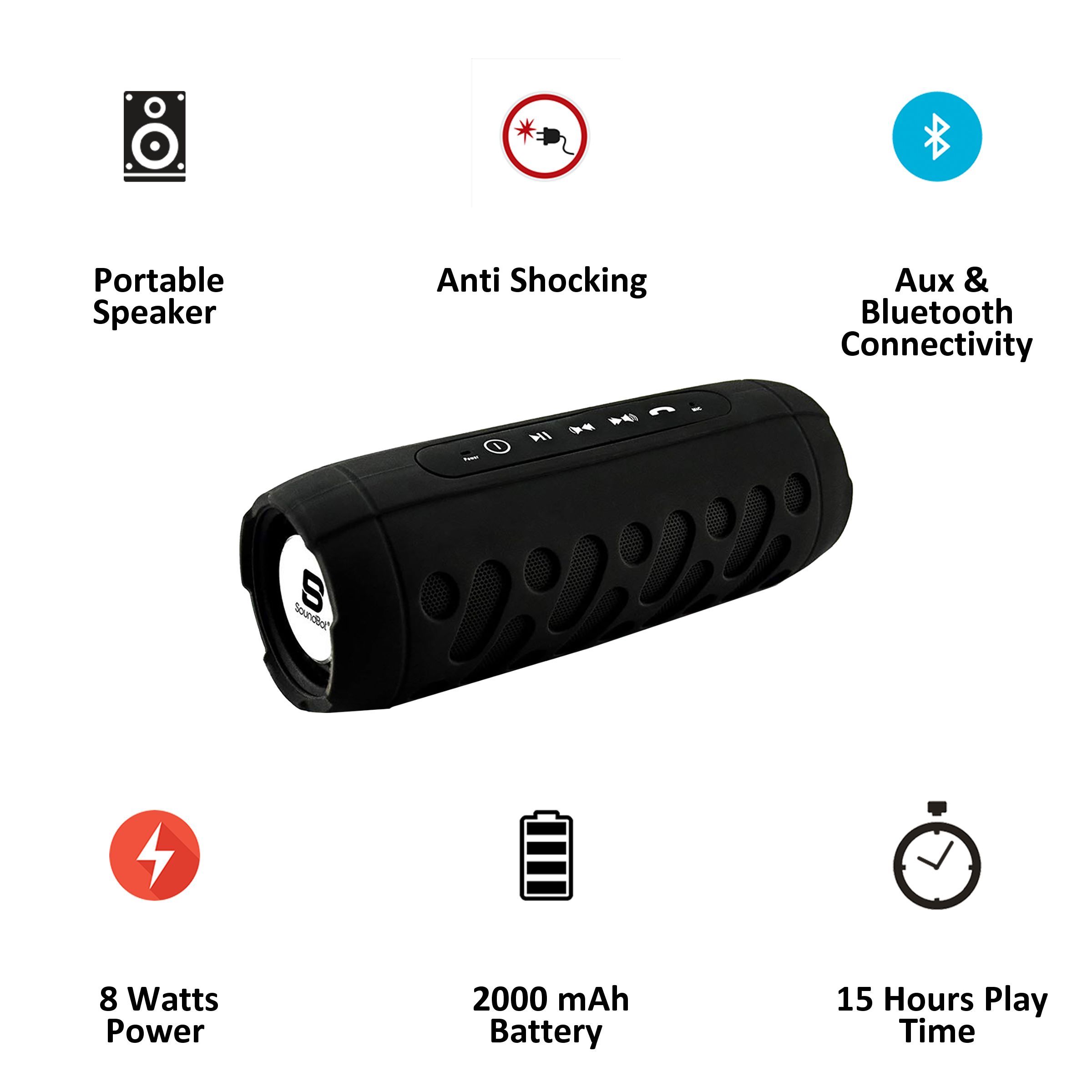 SoundBot SB526-BLK 8W Portable Bluetooth Speaker (Anti Shocking, 5.1 Channel, Black) SoundBot SB526-BLK 8W Portable Bluetooth Speaker (Anti Shocking, 5.1 Channel, Black)_3