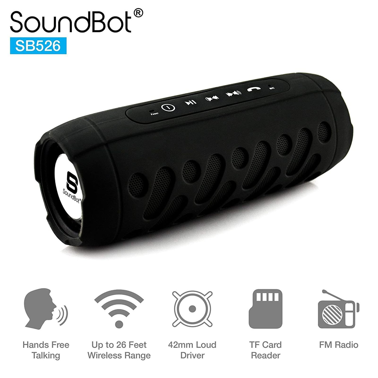 SoundBot SB526-BLK 8W Portable Bluetooth Speaker (Anti Shocking, 5.1 Channel, Black) SoundBot SB526-BLK 8W Portable Bluetooth Speaker (Anti Shocking, 5.1 Channel, Black)_4