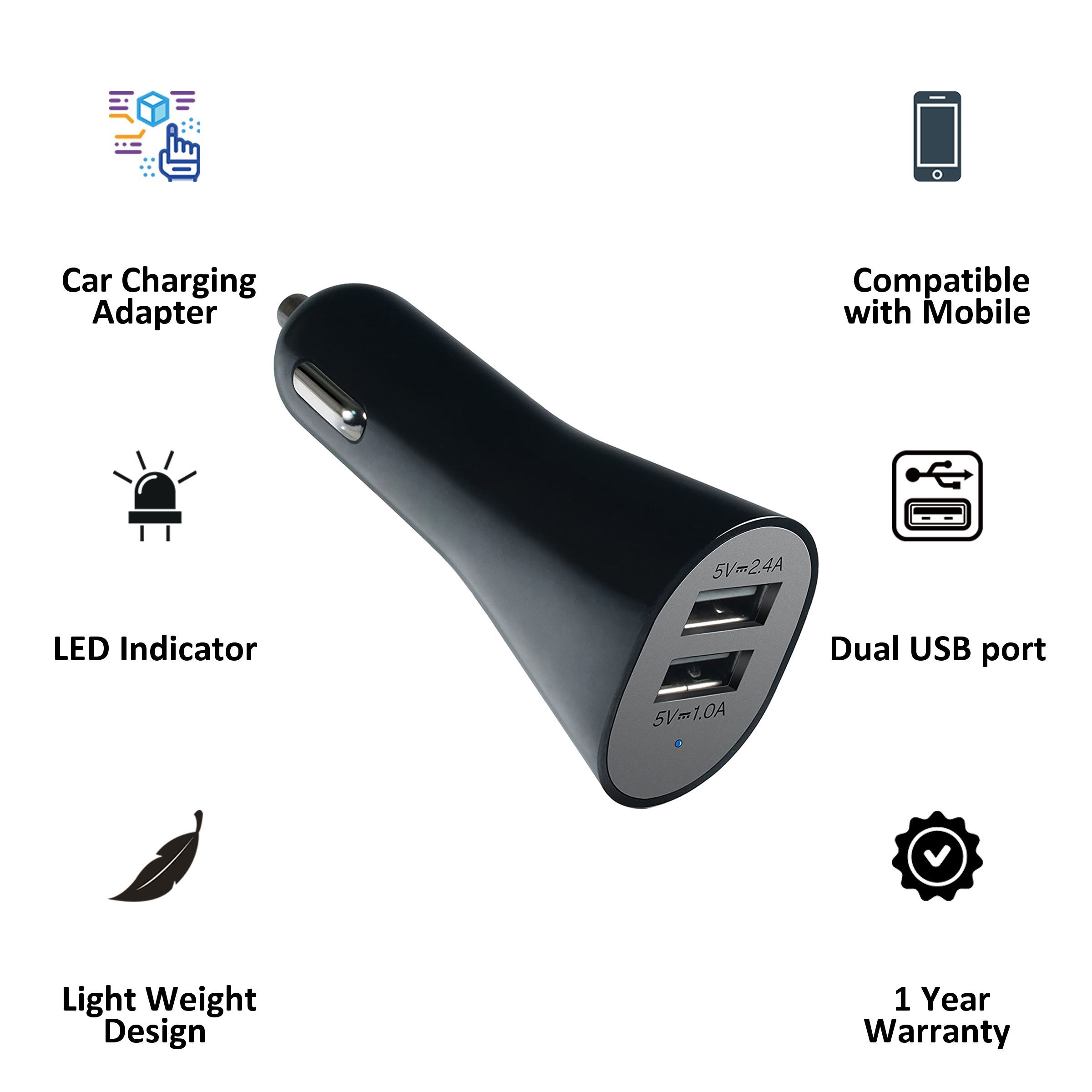 AT&T CC34 2 USB Ports Car Charging Adapter (Led Indicator, Black)_3