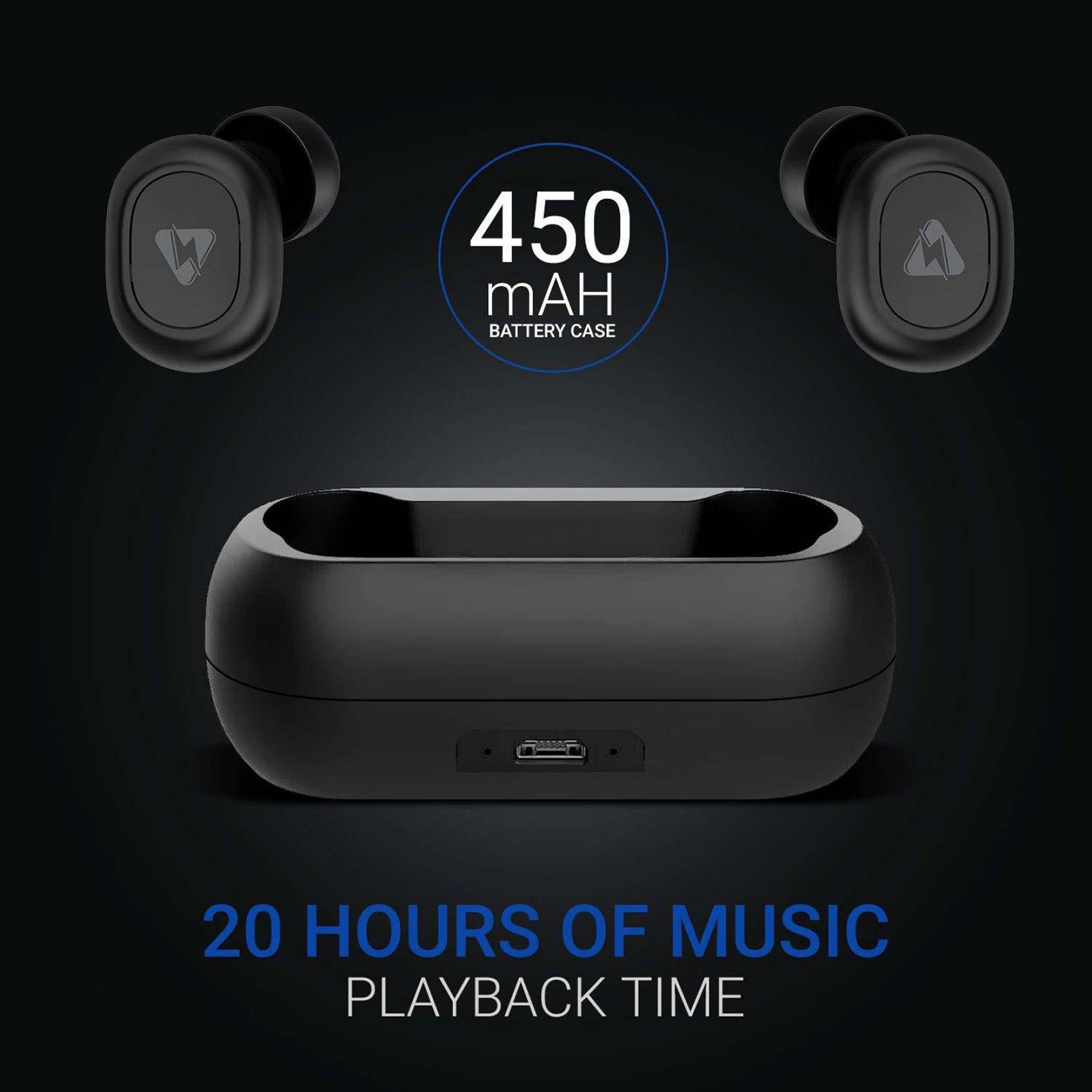 MODGET Power Shots MOG-TWS In-Ear Active Noise Cancellation Truly Wireless Earbuds with Mic (Bluetooth 5.0, IPX4 Splash & Sweat Resistant, Black)_4