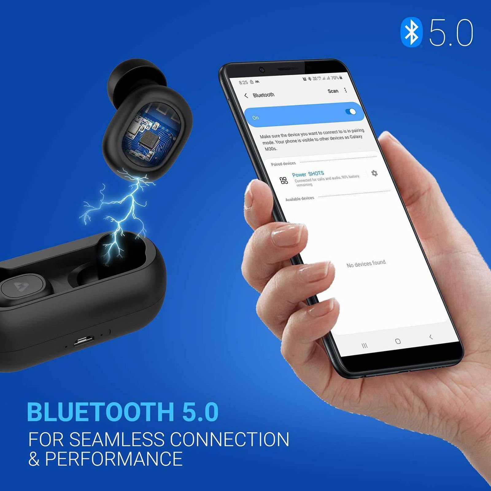 MODGET Power Shots MOG-TWS In-Ear Active Noise Cancellation Truly Wireless Earbuds with Mic (Bluetooth 5.0, IPX4 Splash & Sweat Resistant, Black)_6