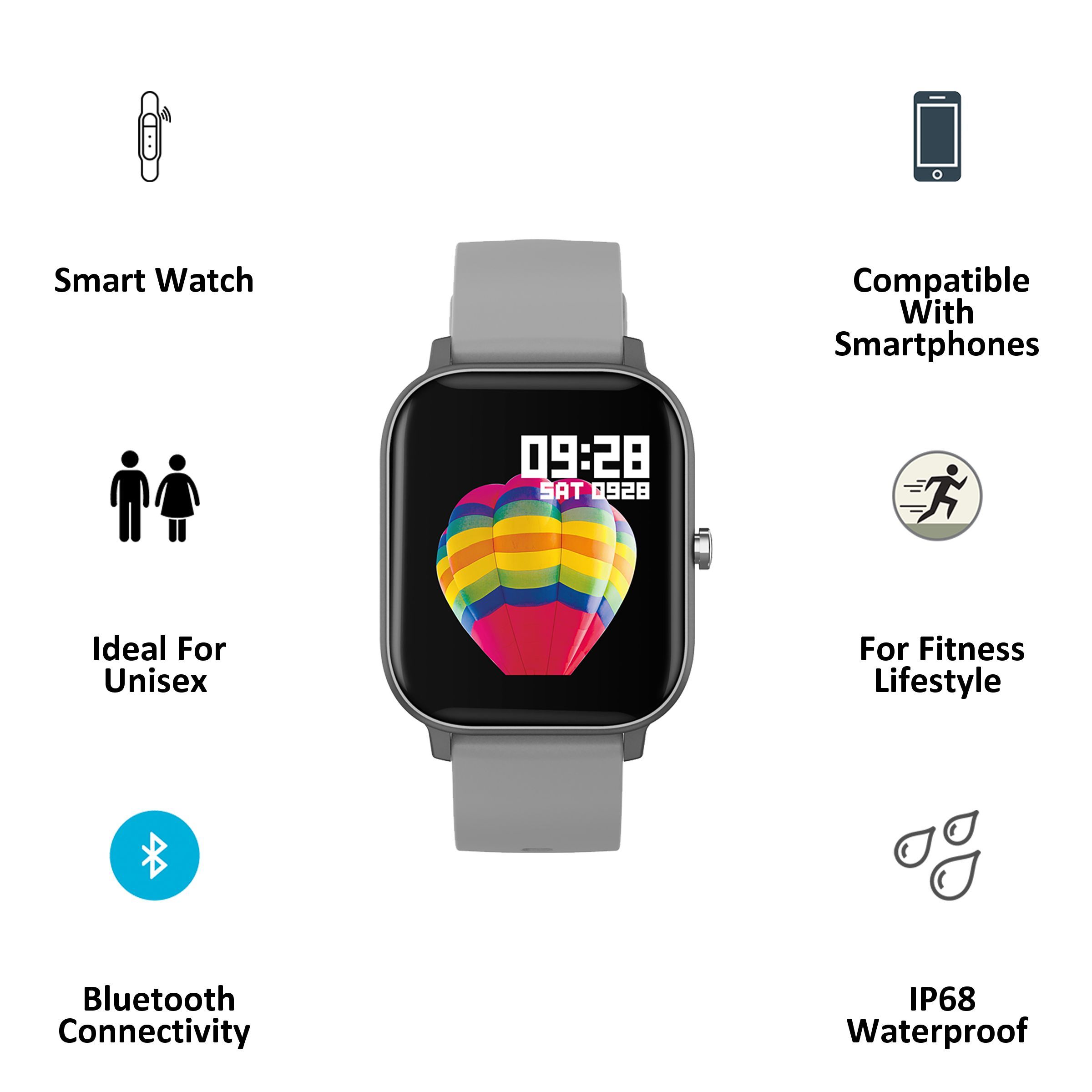 in base Urban Lite Smartwatch (Bluetooth 4.2, 35.5 mm) (IP68 Waterproof, IB-798, Grey) in base Urban Lite Smartwatch (Bluetooth 4.2, 35.5 mm) (IP68 Waterproof, IB-798, Grey)_7