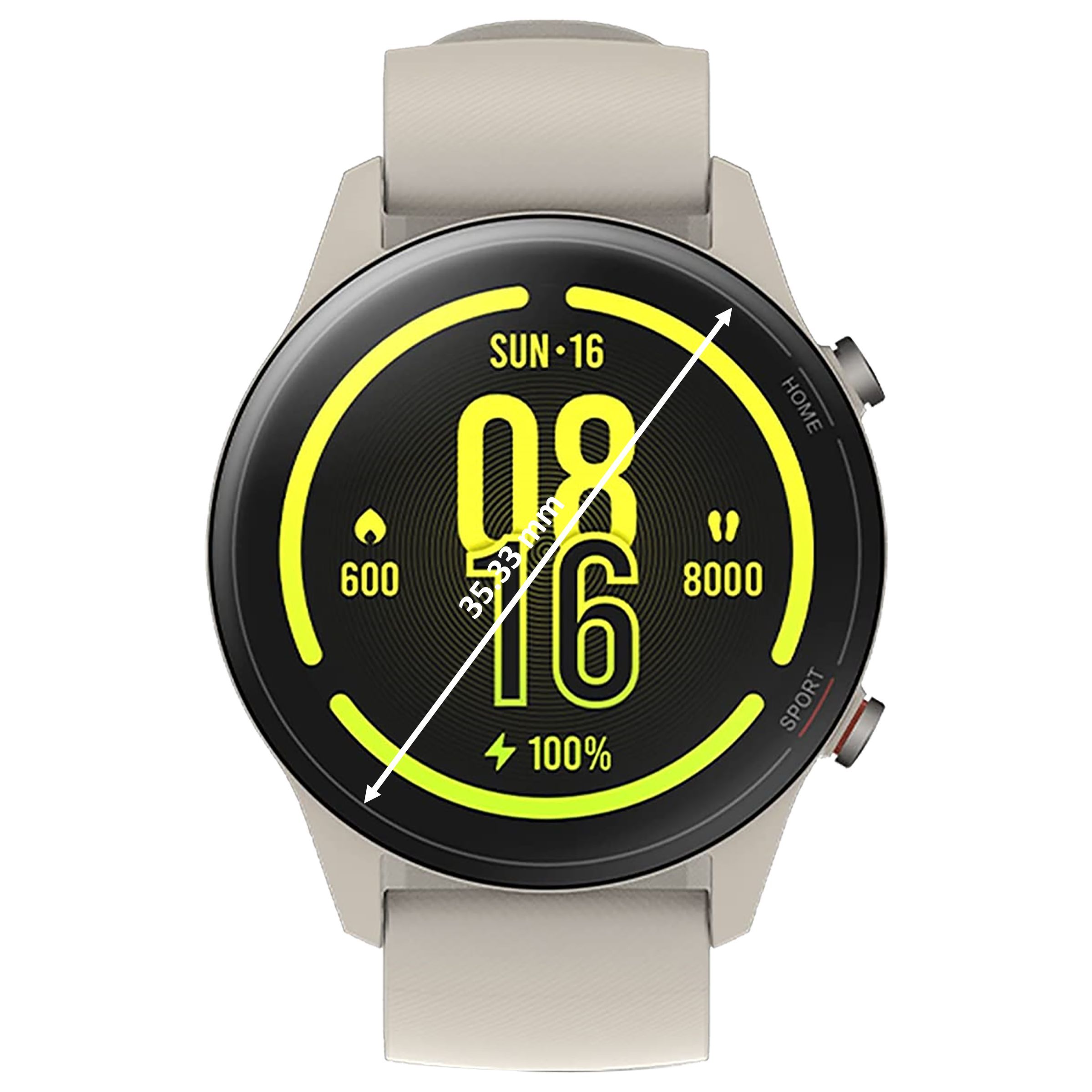 Xiaomi Revolve Active Smartwatch (GPS, 35.33mm) (Alexa Built-In, BHR4725IN, Black/Beige, Sport Band)_2