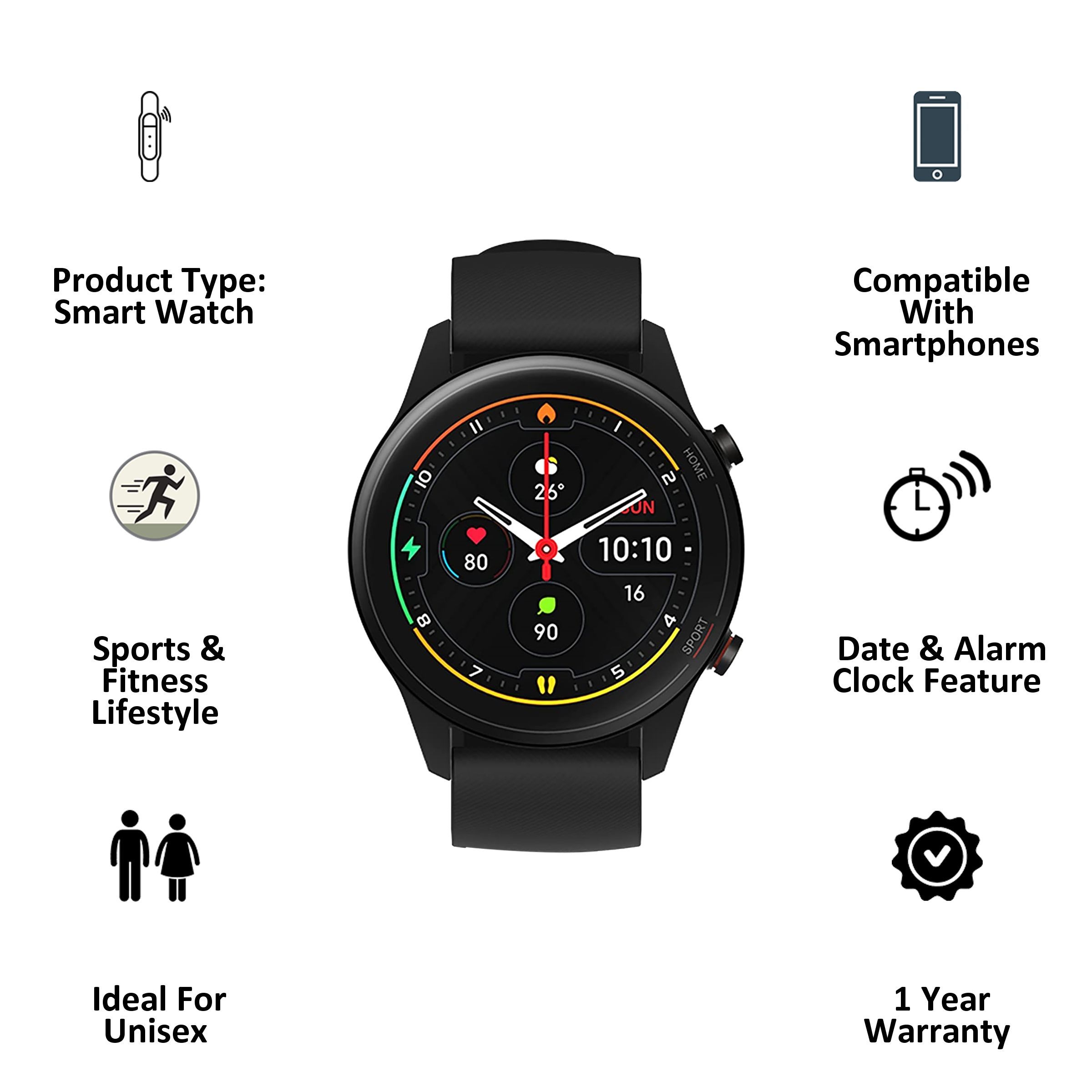 Xiaomi Revolve Active Smartwatch (GPS, 35.33mm) (Alexa Built-In, BHR4552IN, Black, Sport Band)_3