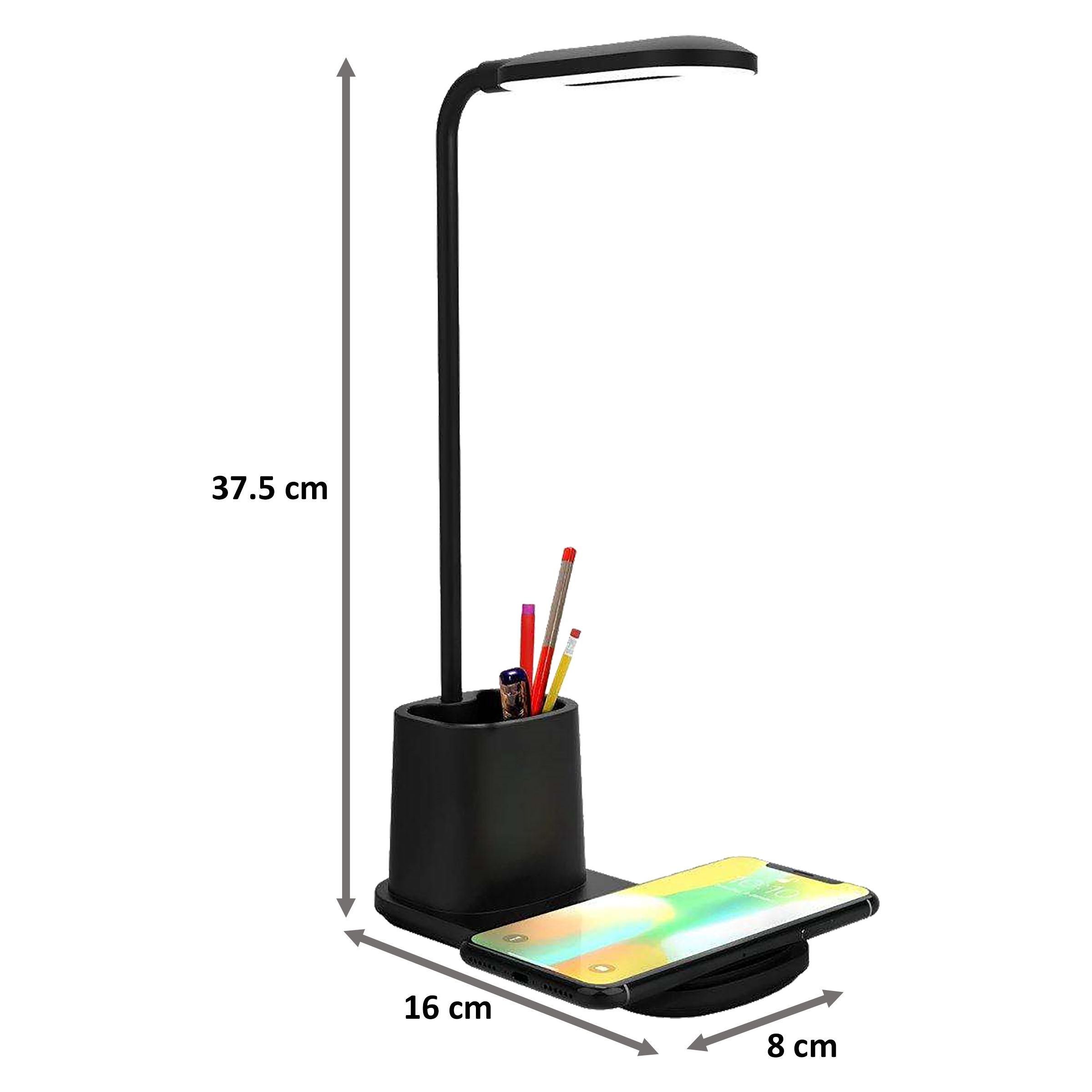 PORTRONICS Brillo II 10 Watts Table Lamp (Wireless Charging, POR 1178, Black) PORTRONICS Brillo II 10 Watts Table Lamp (Wireless Charging, POR 1178, Black)_2