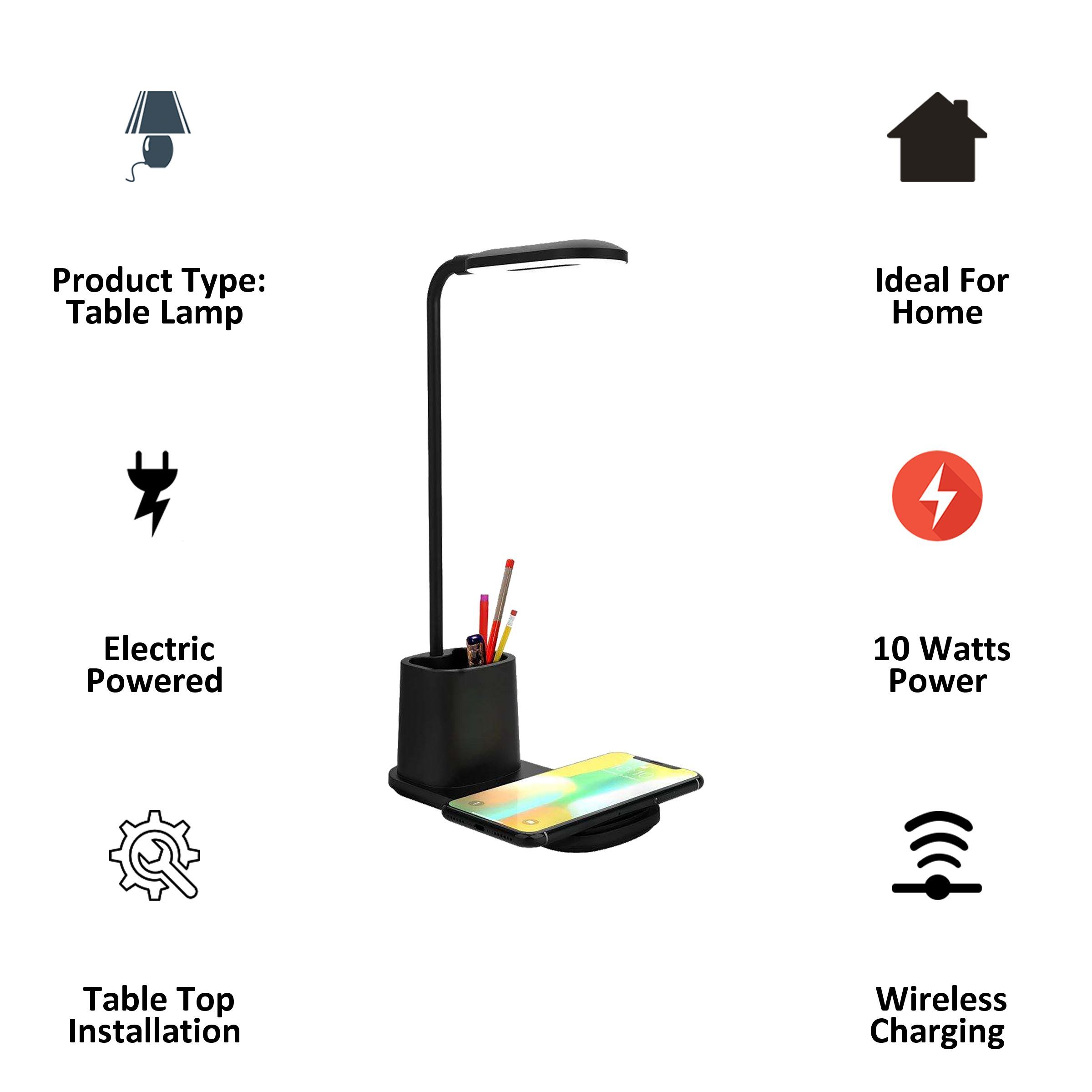PORTRONICS Brillo II 10 Watts Table Lamp (Wireless Charging, POR 1178, Black) PORTRONICS Brillo II 10 Watts Table Lamp (Wireless Charging, POR 1178, Black)_3
