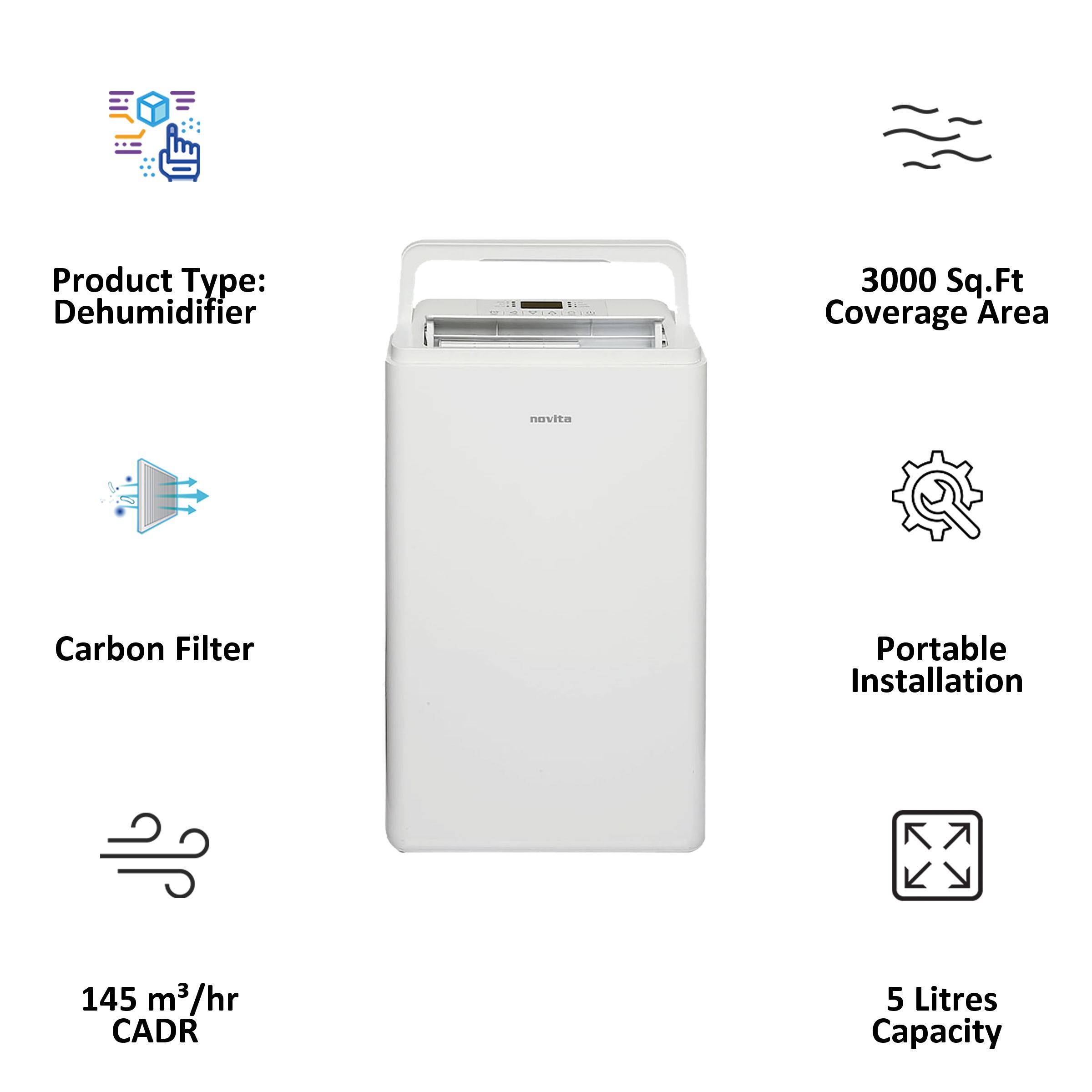 Origin Novita Dehumidifier (Semi Air Purifier, ND 25, White)_3