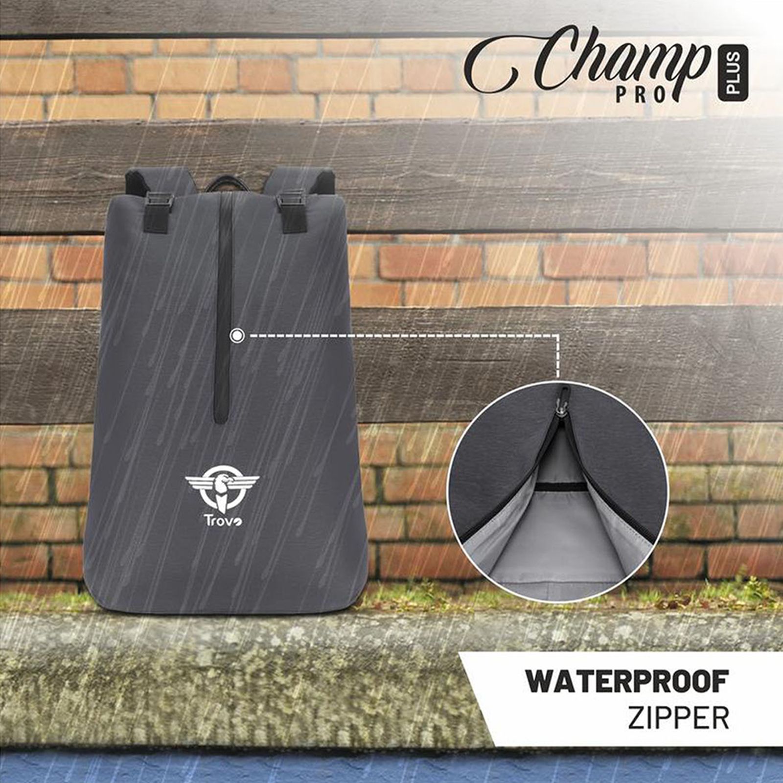 Trovo Champ Pro Plus Polyester Backpack for Laptop (Shock Proof, TLB-82-BLACK, Black)_5