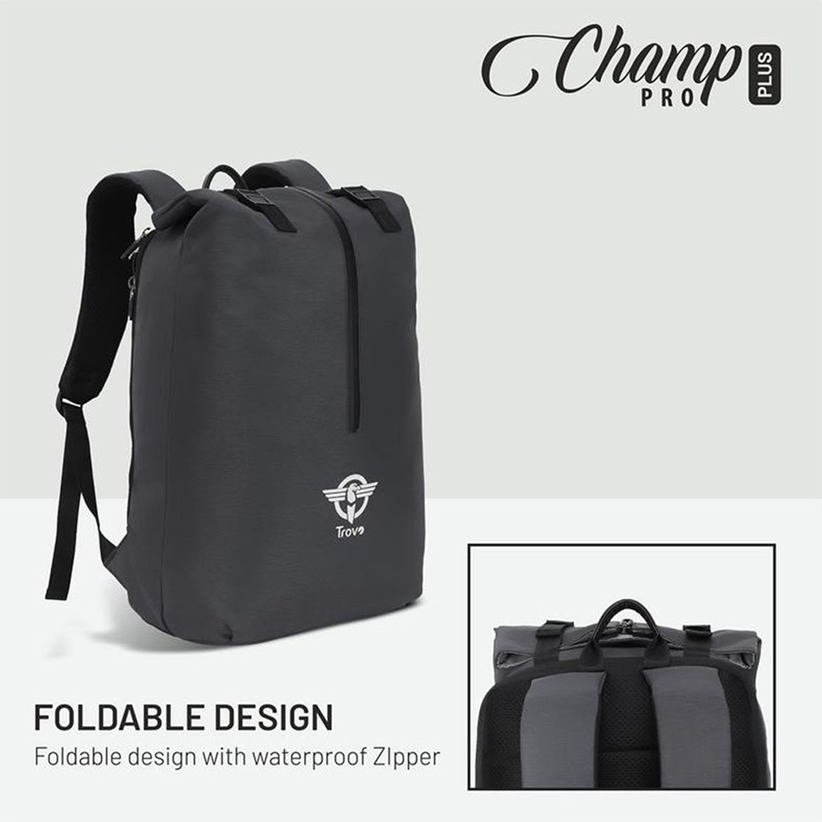 Trovo Champ Pro Plus Polyester Backpack for Laptop (Shock Proof, TLB-82-BLACK, Black)_8