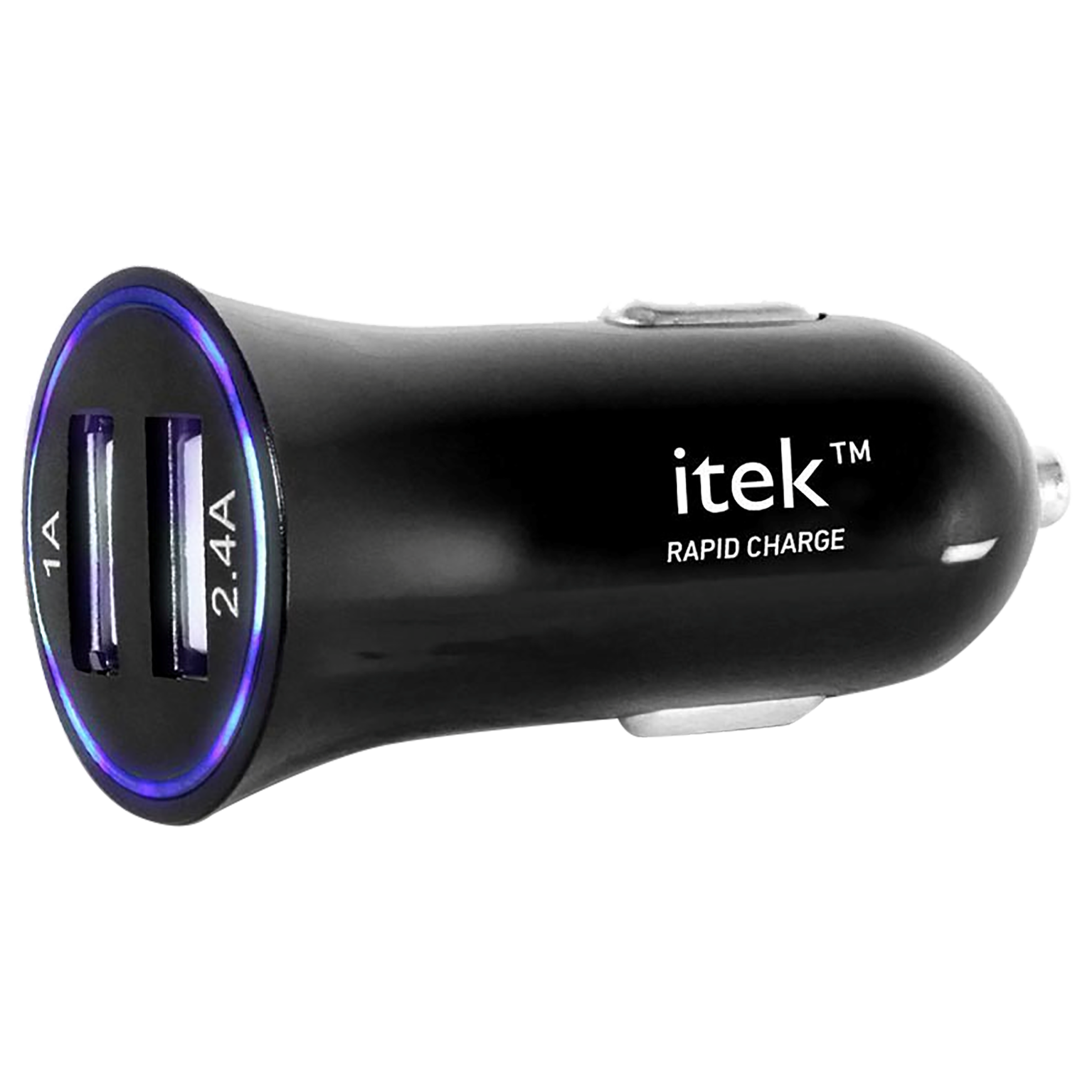 itek CCH004_BK 2 USB Ports Car Charging Adapter (Smart Microchip, Jet Black)_5