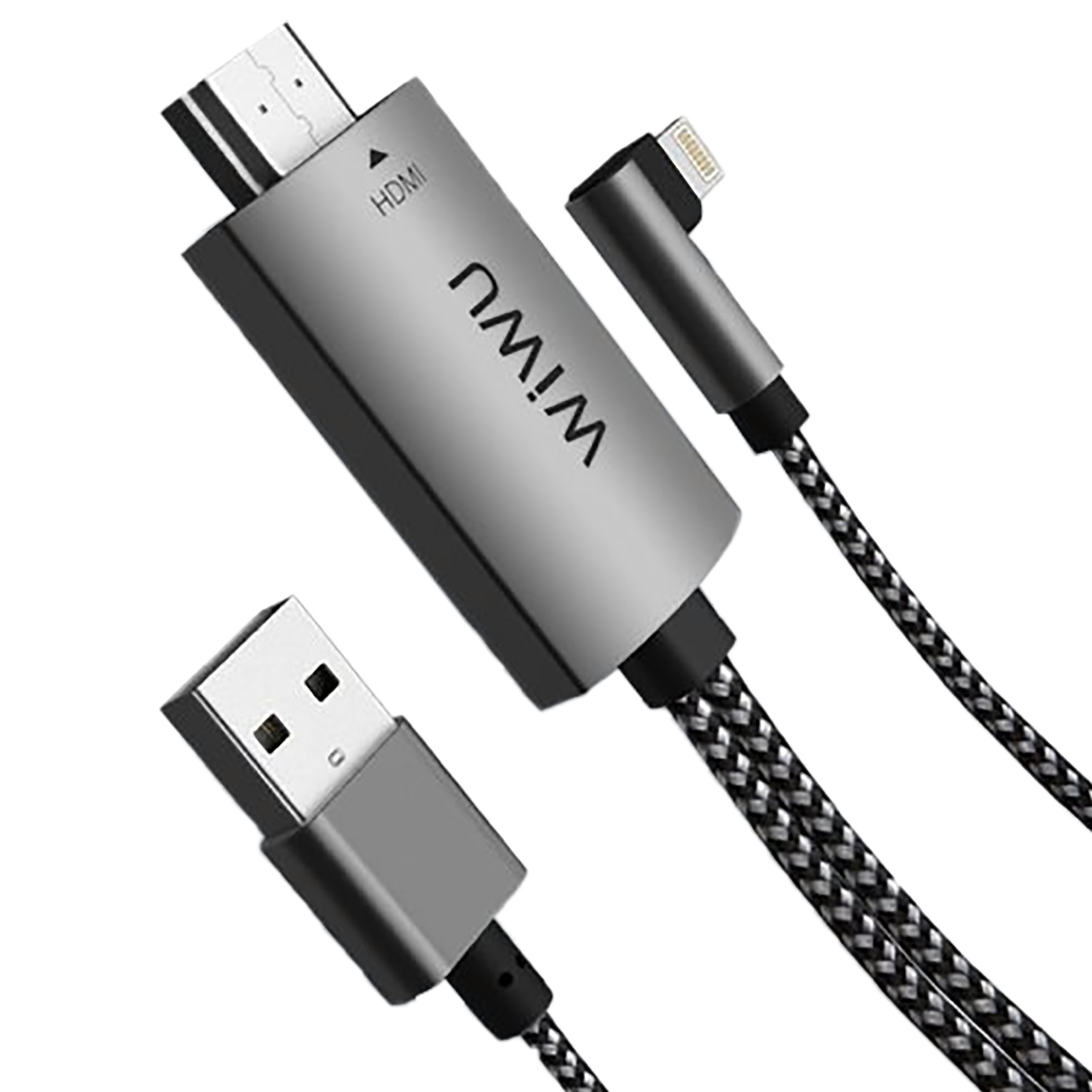 WiWU X7 2 Meter HDMI (Type-A) to Lightning/USB 2.0 (Type-A) Video Display Cable (Eco-Friendly, WU3473, Black)_4