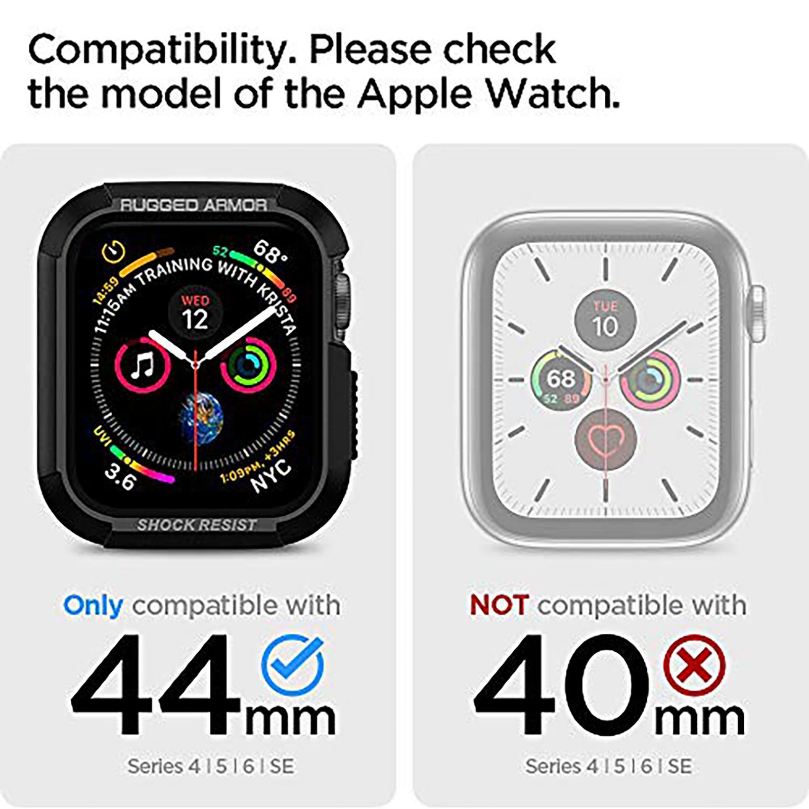 Spigen Rugged Armor TPU Case for Apple Watch Series SE 2, SE, 8, 7, 6, 5 & 4 (45mm / 44mm) (Shock-Absorbent Layer, Rose Gold)_13