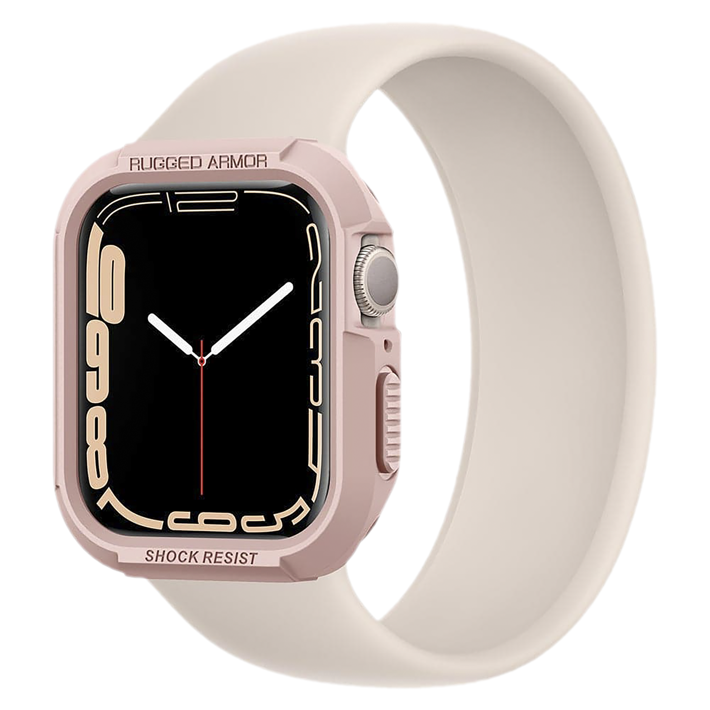 Spigen Rugged Armor TPU Case for Apple Watch Series SE 2, SE, 8, 7, 6, 5 & 4 (45mm / 44mm) (Shock-Absorbent Layer, Rose Gold)_10