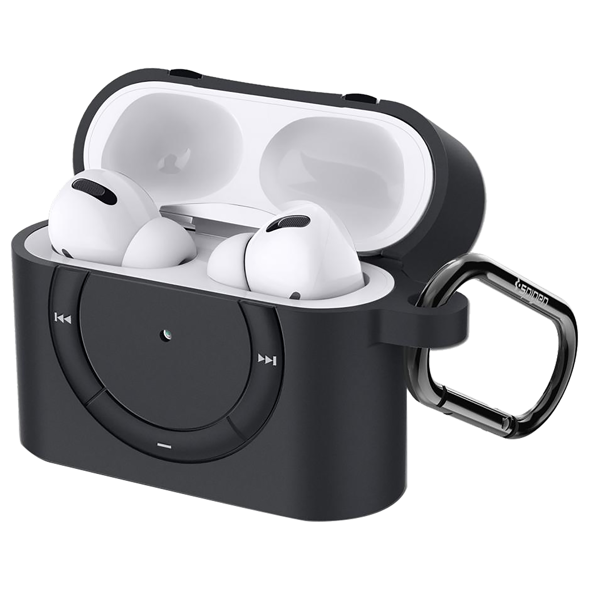 spigen Classic Shuffle Silicone Full Case Cover for Apple AirPods Pro (Retro Inspired Design, Charcoal)_13