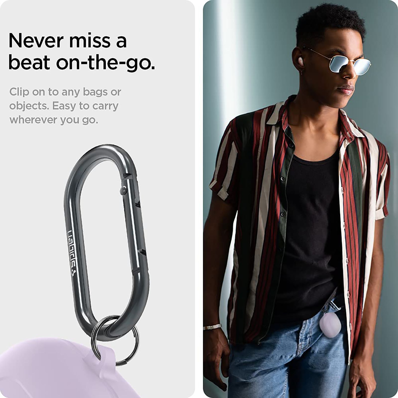 spigen Silicone Fit Silicone Full Cover Case For Galaxy Buds 2/Galaxy Buds Pro/Galaxy Buds Live (Cutout Supports The Power Light, ASD02108, Lavender)_14