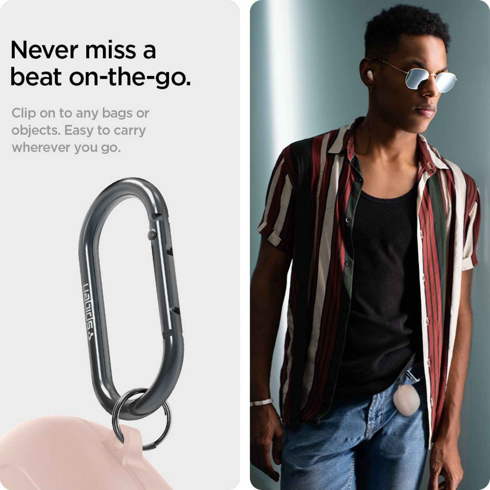 spigen Silicone Fit Silicone Full Cover Case For Galaxy Buds 2/Galaxy Buds Pro/Galaxy Buds Live (Cutout Supports The Power Light, ASD02106, Pink Sand)_10