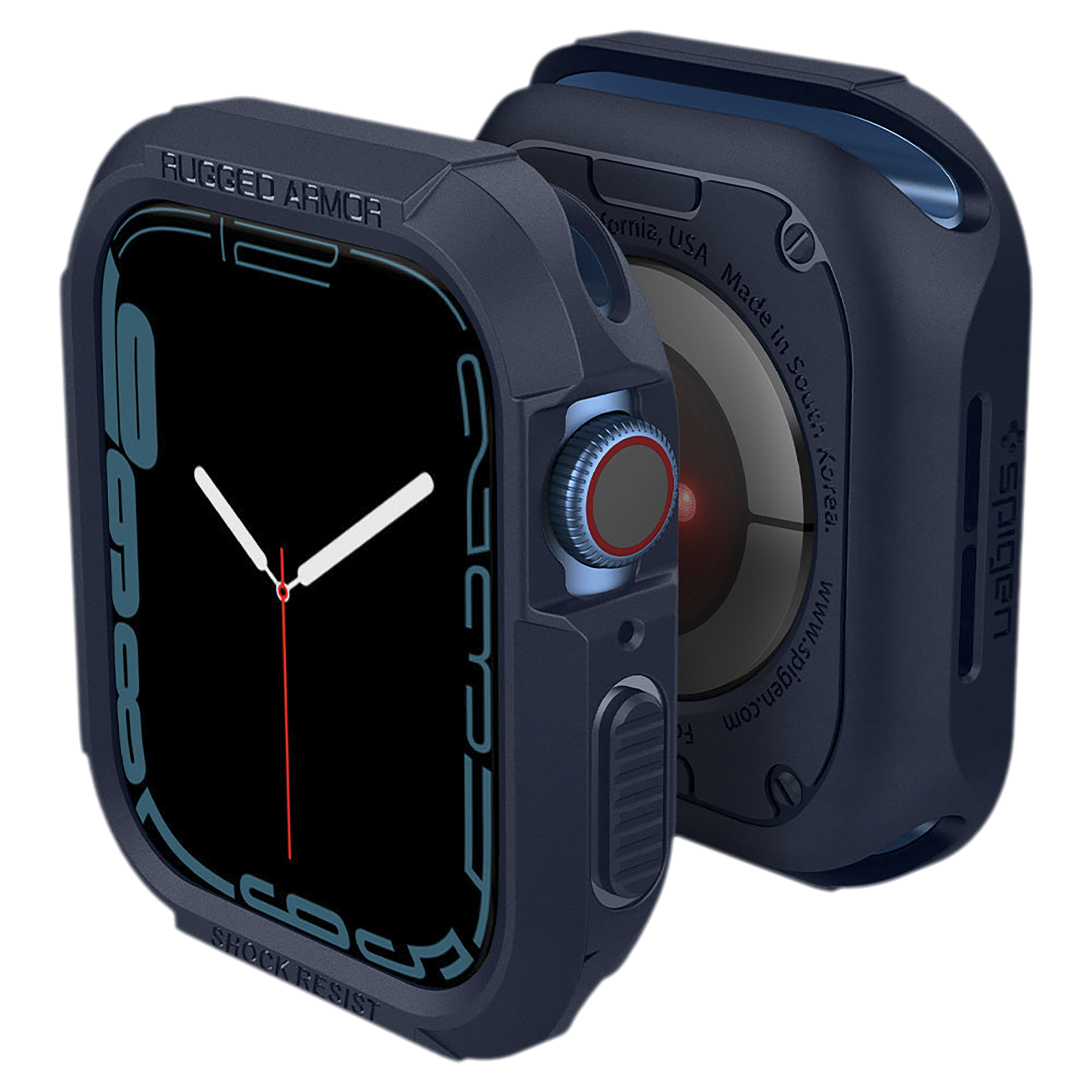 Spigen Rugged Armor TPU Case for Apple Watch Series SE 2, SE, 8, 7, 6, 5 & 4 (41mm / 40mm) (Shock-Absorbent Layer, Navy Blue)_4