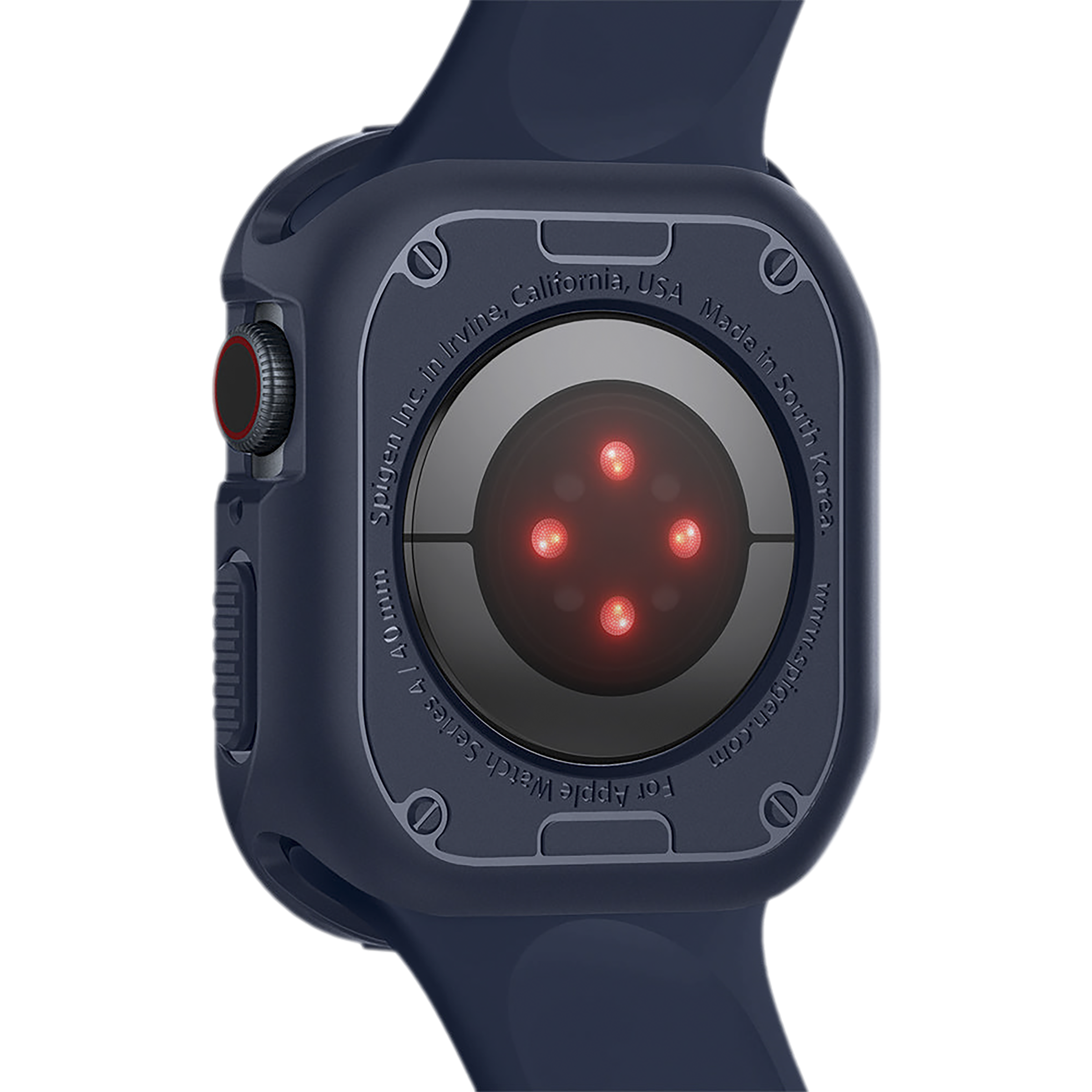 Spigen Rugged Armor TPU Case for Apple Watch Series SE 2, SE, 8, 7, 6, 5 & 4 (41mm / 40mm) (Shock-Absorbent Layer, Navy Blue)_5