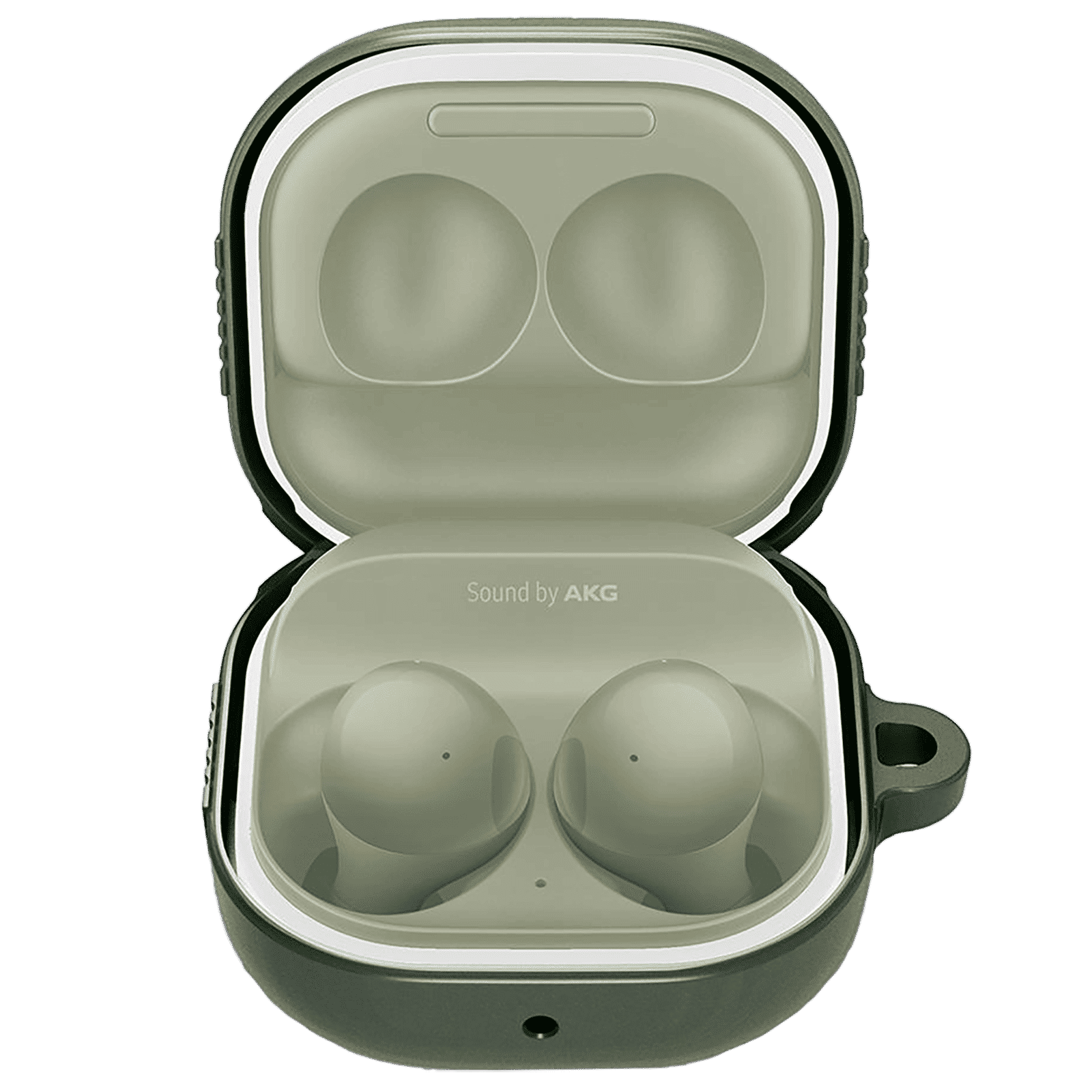 spigen Rugged Armor TPU & PC Full Cover Case For Galaxy Buds 2/Galaxy Buds Pro/Galaxy Buds Live (Cutout Supports The Power Light, ASD02474, Military Green)_7