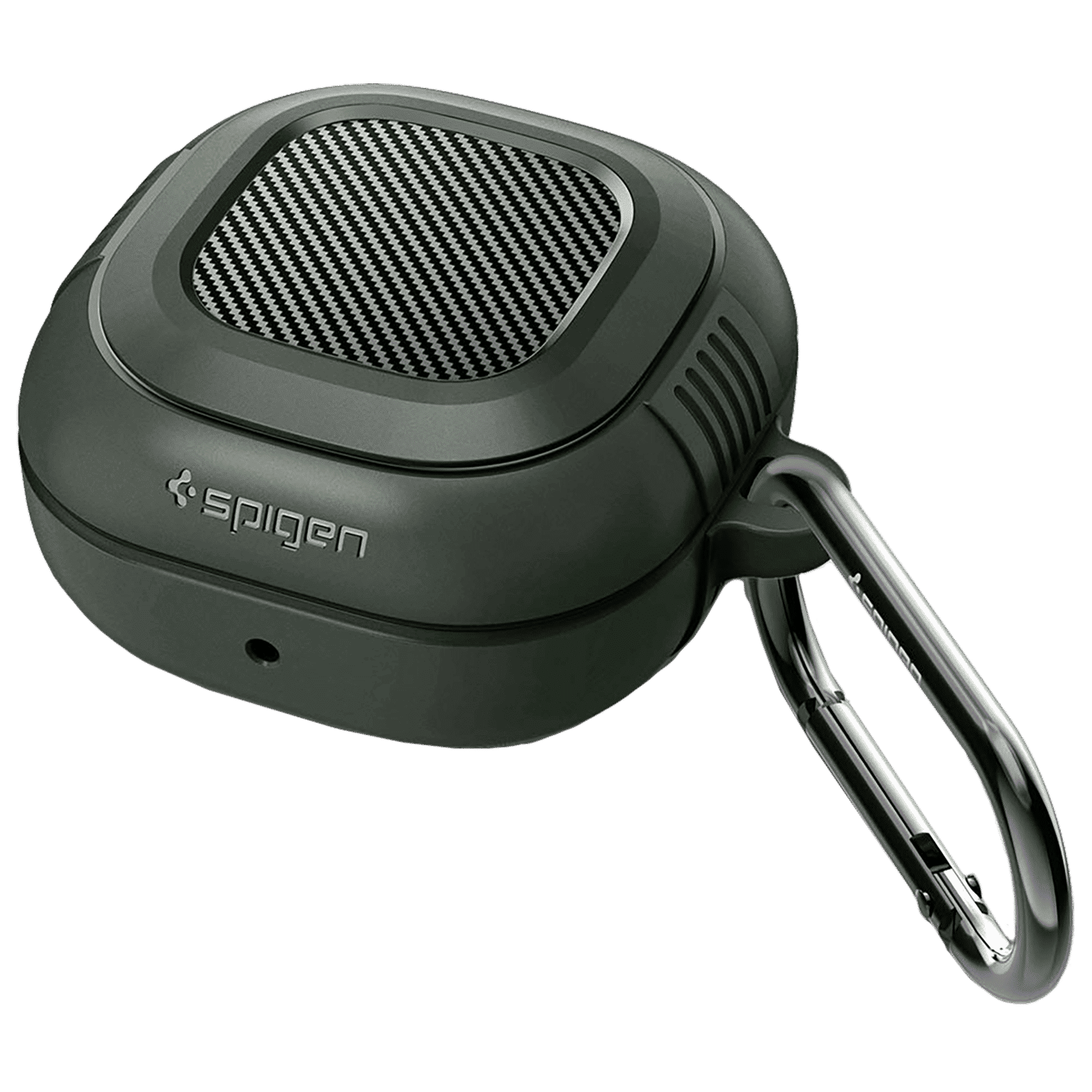 spigen Rugged Armor TPU & PC Full Cover Case For Galaxy Buds 2/Galaxy Buds Pro/Galaxy Buds Live (Cutout Supports The Power Light, ASD02474, Military Green)_1