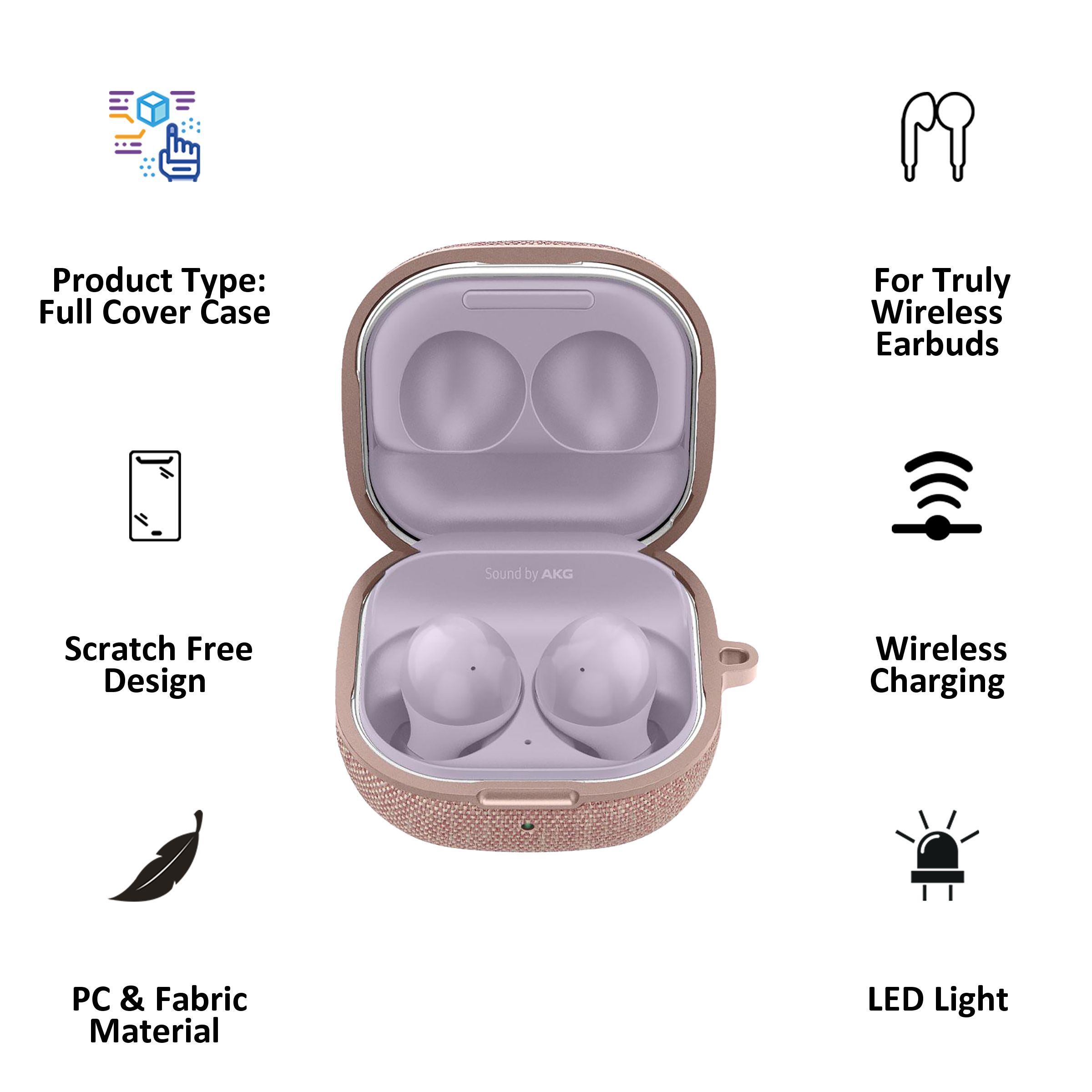 spigen Urban Fit PC & Fabric Full Cover Case For Galaxy Buds 2/Galaxy Buds Pro/Galaxy Buds Live (Scratch-Free, ASD01443, Bronze)_6