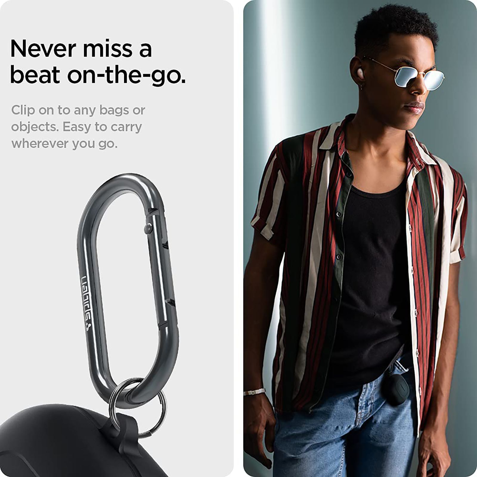 spigen Silicone Fit Silicone Full Cover Case For Galaxy Buds 2/Galaxy Buds Pro/Galaxy Buds Live (Cutout Supports The Power Light, ASD01277, Black)_14