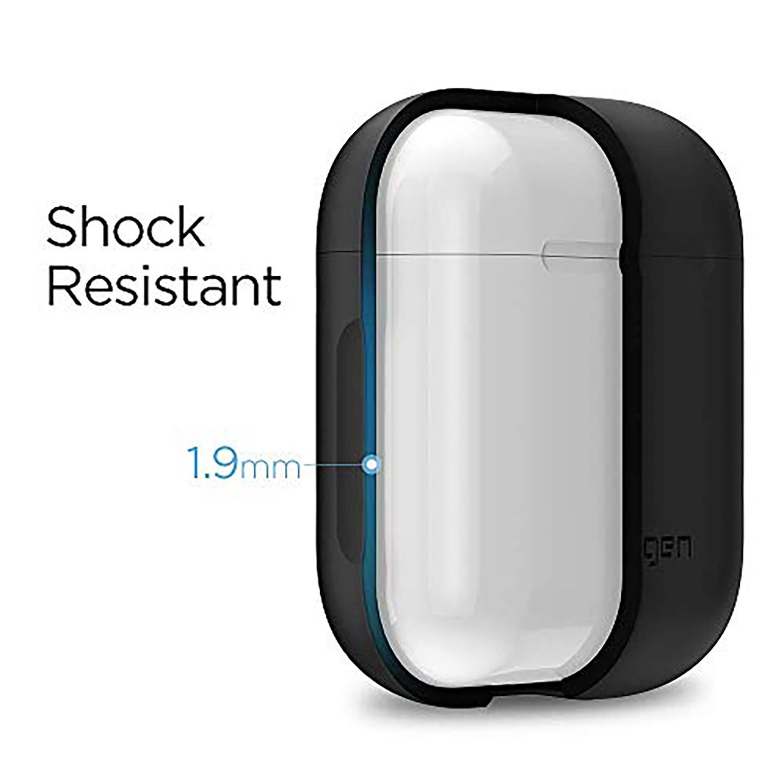 spigen Silicone Fit TPU Full Cover Case For Apple AirPods (Flexible & Shock-Absorbent Layer, 066CS24808, Black) spigen Silicone Fit TPU Full Cover Case For Apple AirPods (Flexible & Shock-Absorbent Layer, 066CS24808, Black)_5