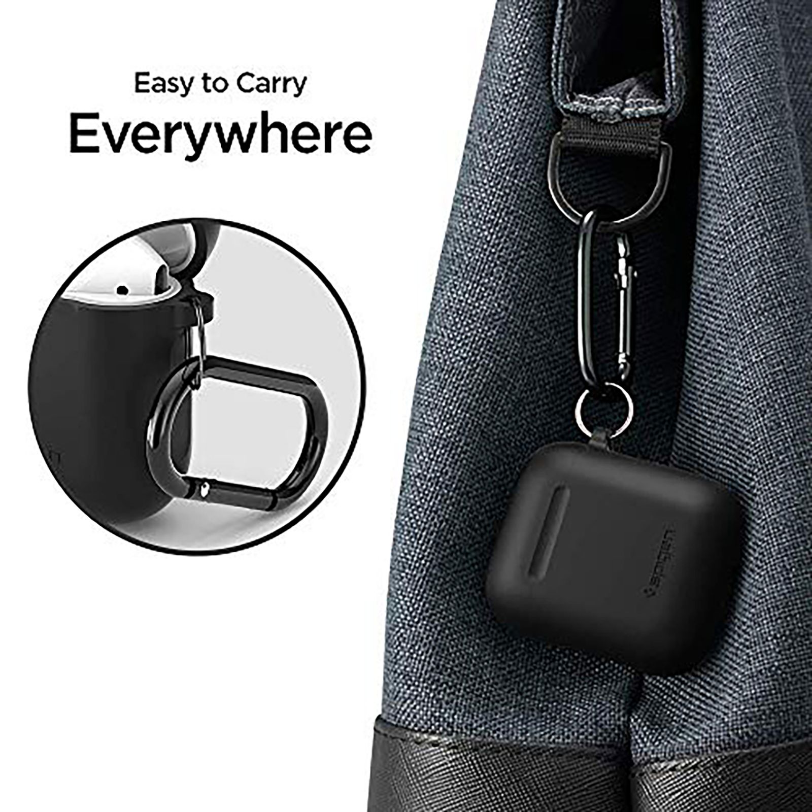 spigen Silicone Fit TPU Full Cover Case For Apple AirPods (Flexible & Shock-Absorbent Layer, 066CS24808, Black) spigen Silicone Fit TPU Full Cover Case For Apple AirPods (Flexible & Shock-Absorbent Layer, 066CS24808, Black)_9