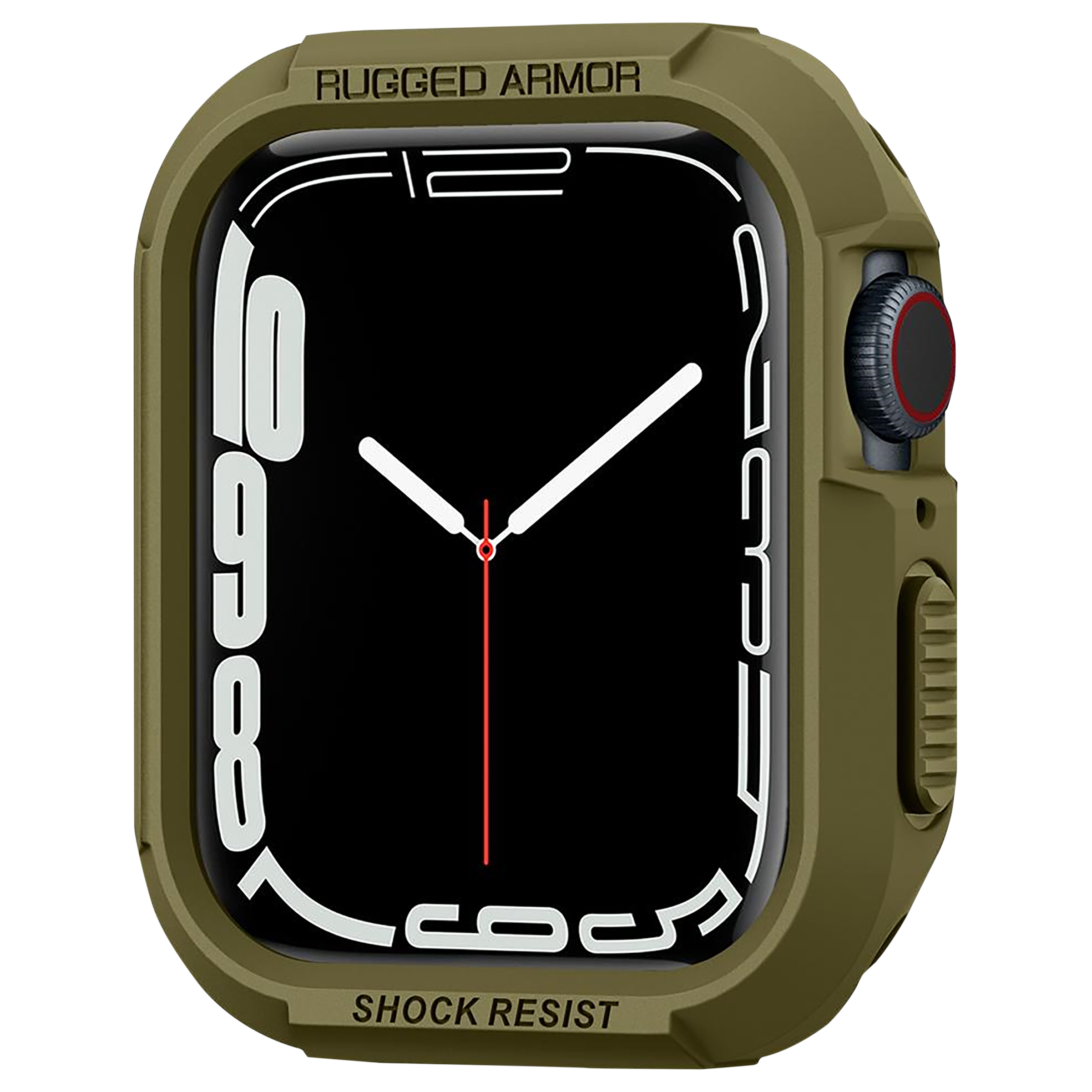 Spigen Rugged Armor TPU Case for Apple Watch Series SE 2, SE, 8, 7, 6, 5 & 4 (45mm / 44mm) (Shock-Absorbent Layer, Olive Green)_1