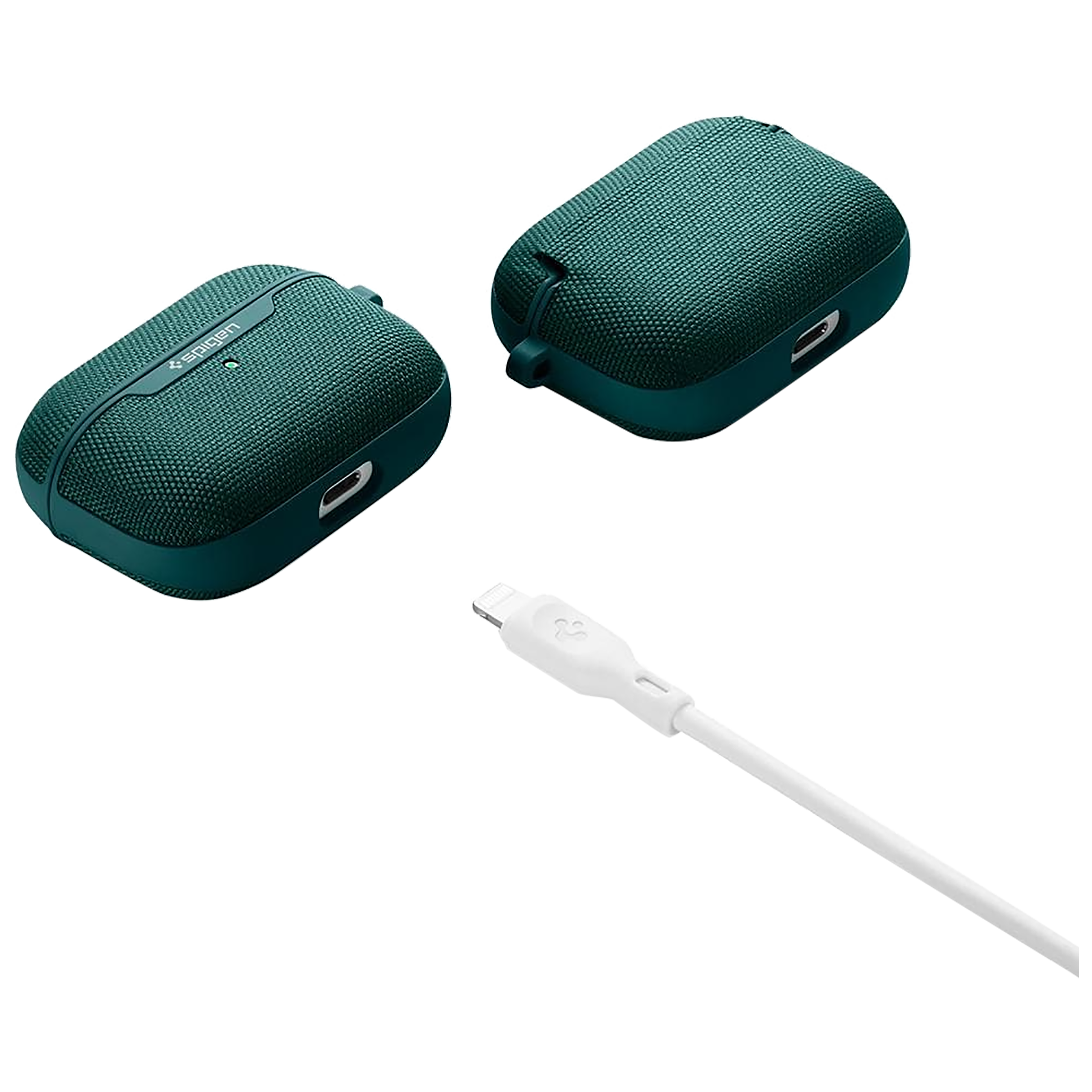 spigen Urban Fit PC & Fabric Full Cover Case For AirPods Pro (Scratch-Free, ASD00825, Midnight Green)_4